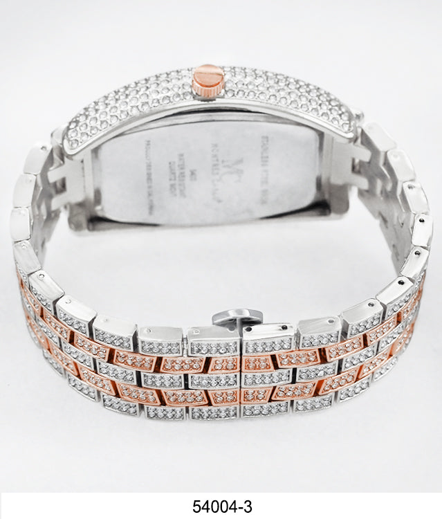 5400-Montres Carlo Iced Metal Band Watch