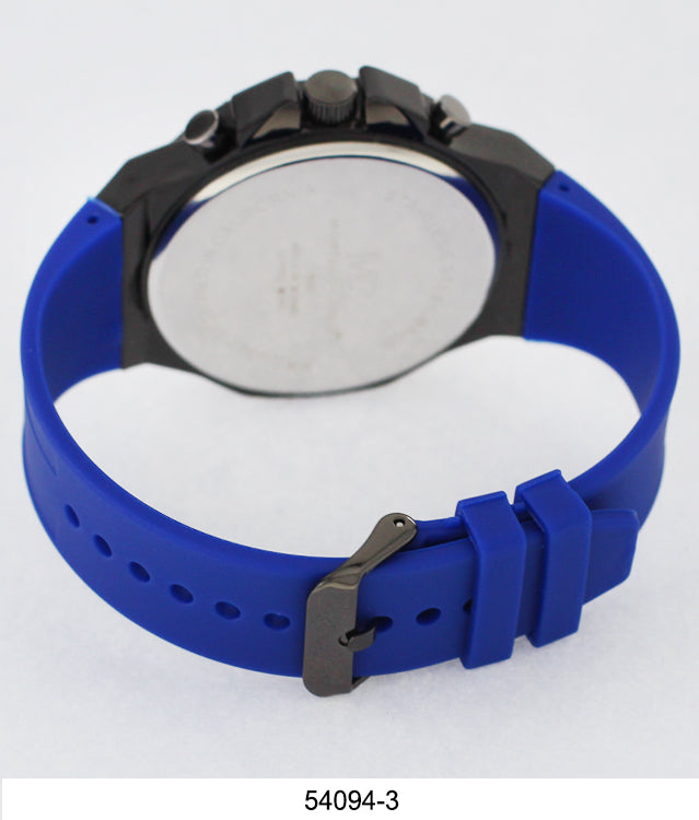 5409-Montres Carlo CZ Stone Case Watch With Silicone Band