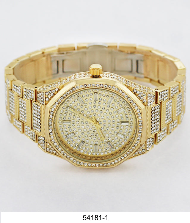 5418-Montres Carlo Iced Out Metal Band Watch