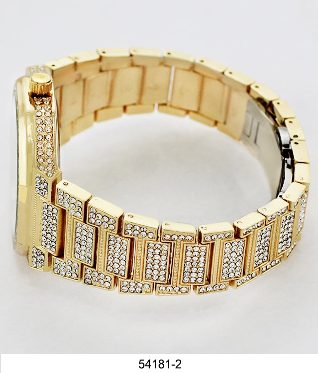 5418-Montres Carlo Iced Out Metal Band Watch