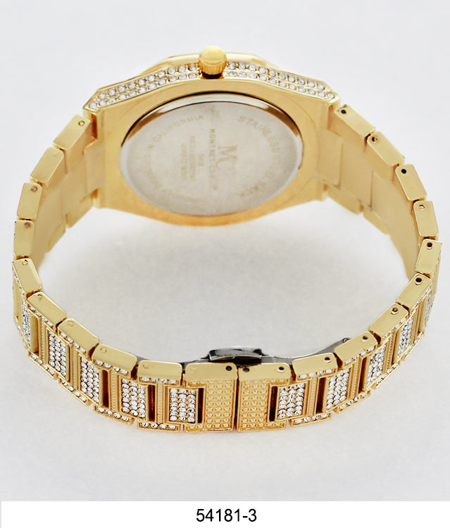 5418-Montres Carlo Iced Out Metal Band Watch