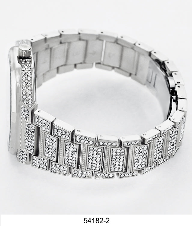 5418-Montres Carlo Iced Out Metal Band Watch