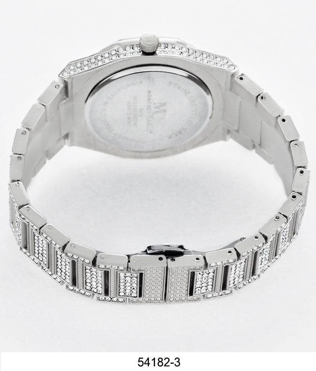 5418-Montres Carlo Iced Out Metal Band Watch