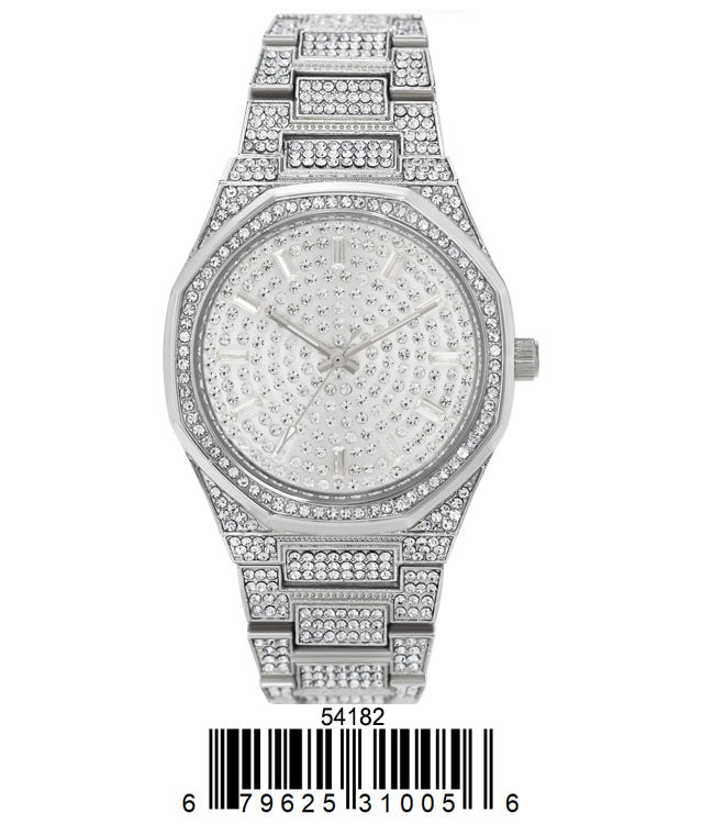 5418-Montres Carlo Iced Out Metal Band Watch