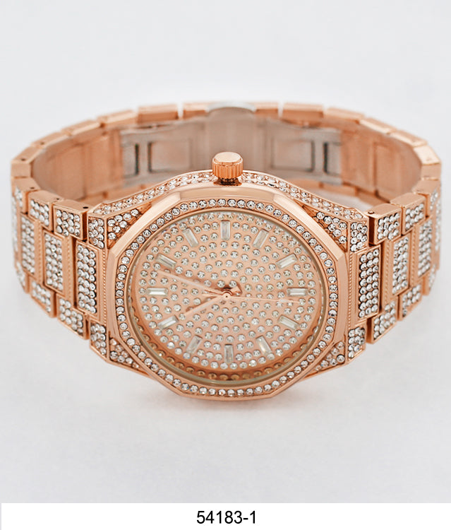 5418-Montres Carlo Iced Out Metal Band Watch