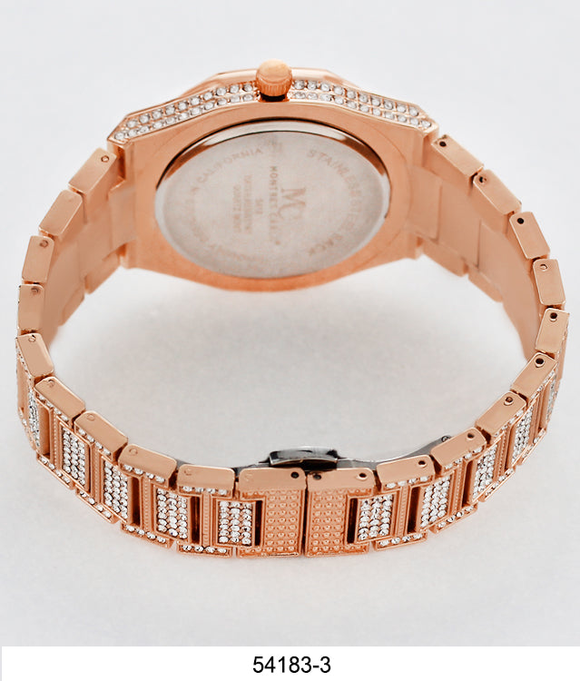 5418-Montres Carlo Iced Out Metal Band Watch