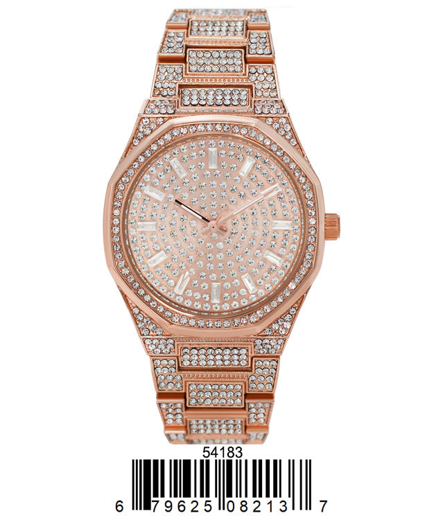 5418-Montres Carlo Iced Out Metal Band Watch