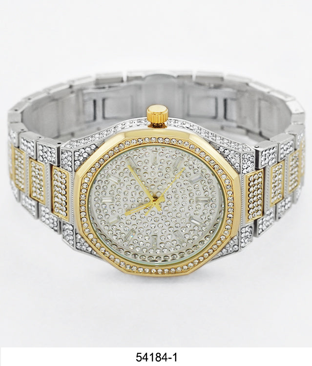 5418-Montres Carlo Iced Out Metal Band Watch