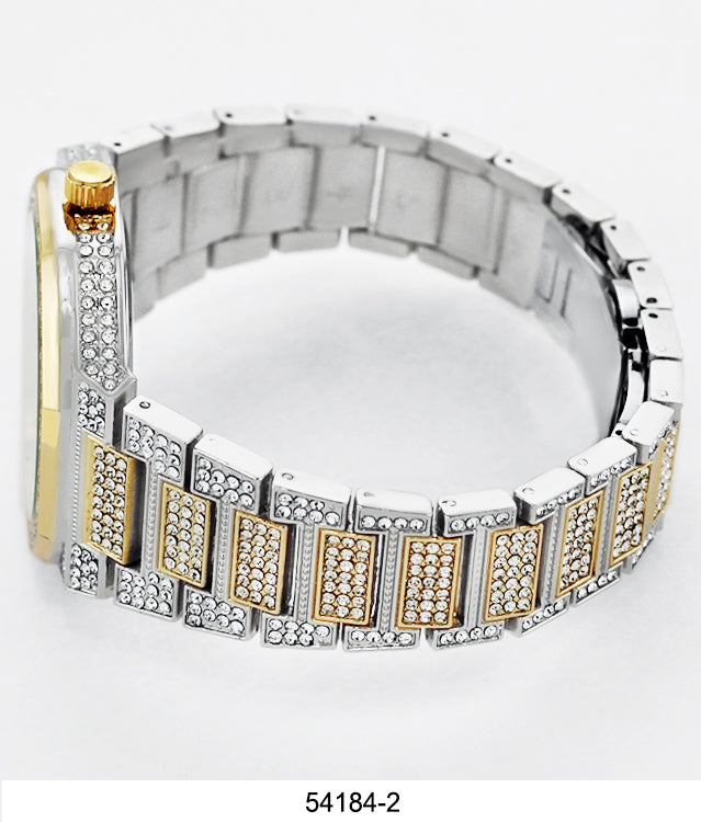 5418-Montres Carlo Iced Out Metal Band Watch