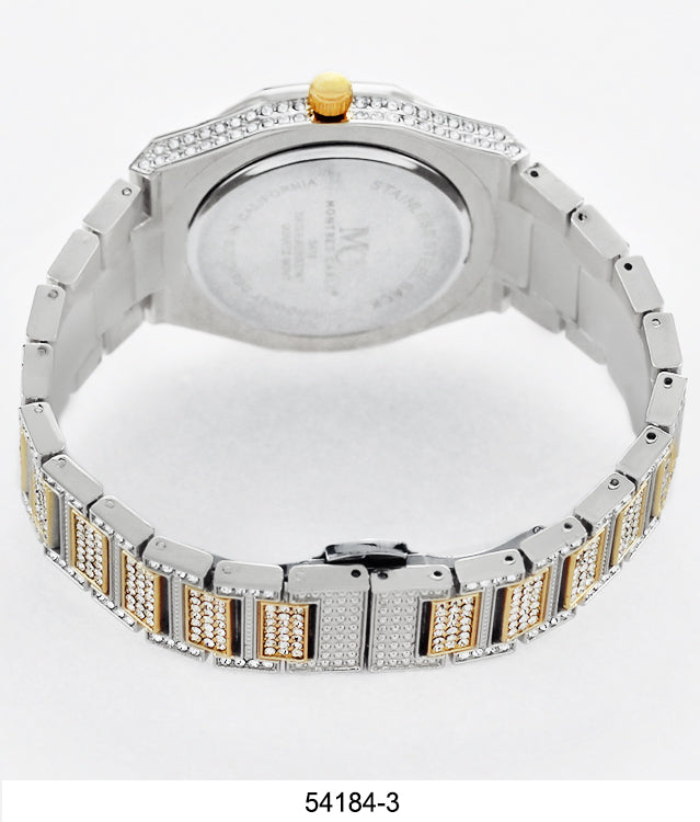 5418-Montres Carlo Iced Out Metal Band Watch