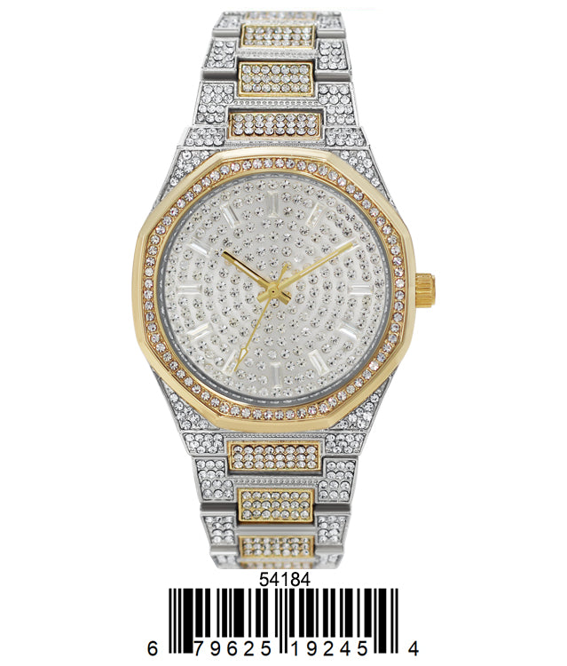 5418-Montres Carlo Iced Out Metal Band Watch
