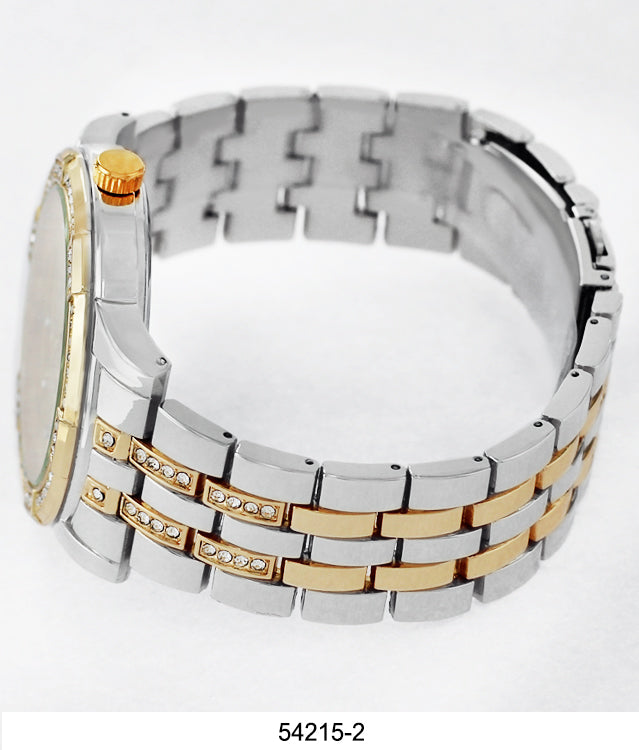 5421-Montres Carlo CZ Stone Metal Band Watch