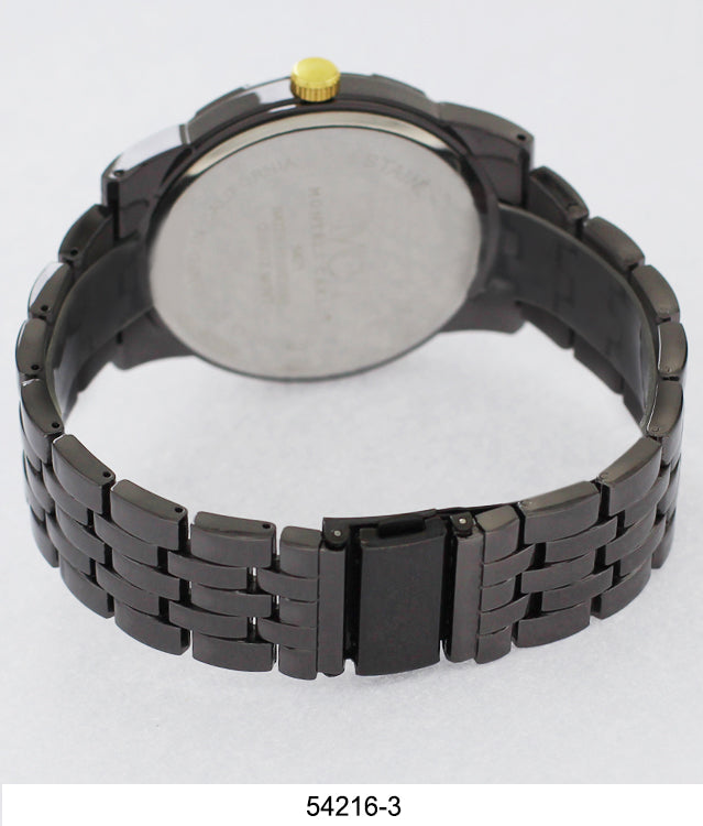 5421-Montres Carlo CZ Stone Metal Band Watch