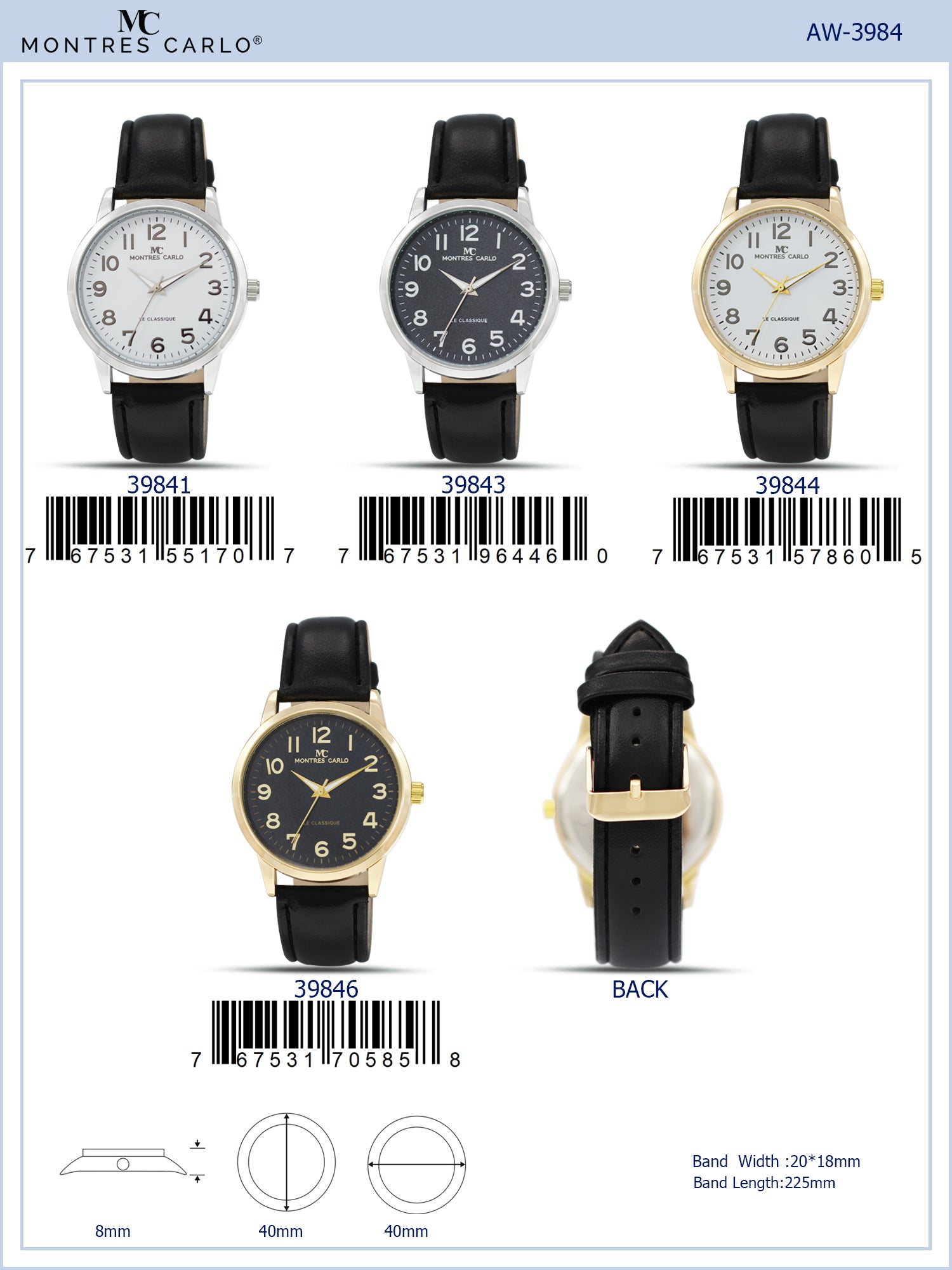 3984 -Faux Leather Band Watch