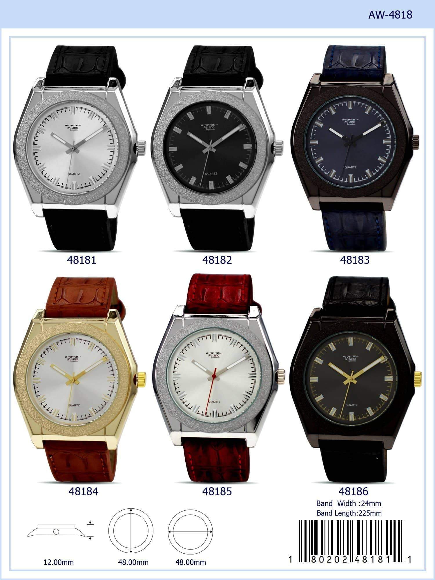 4818 - Faux Leather Band Watch
