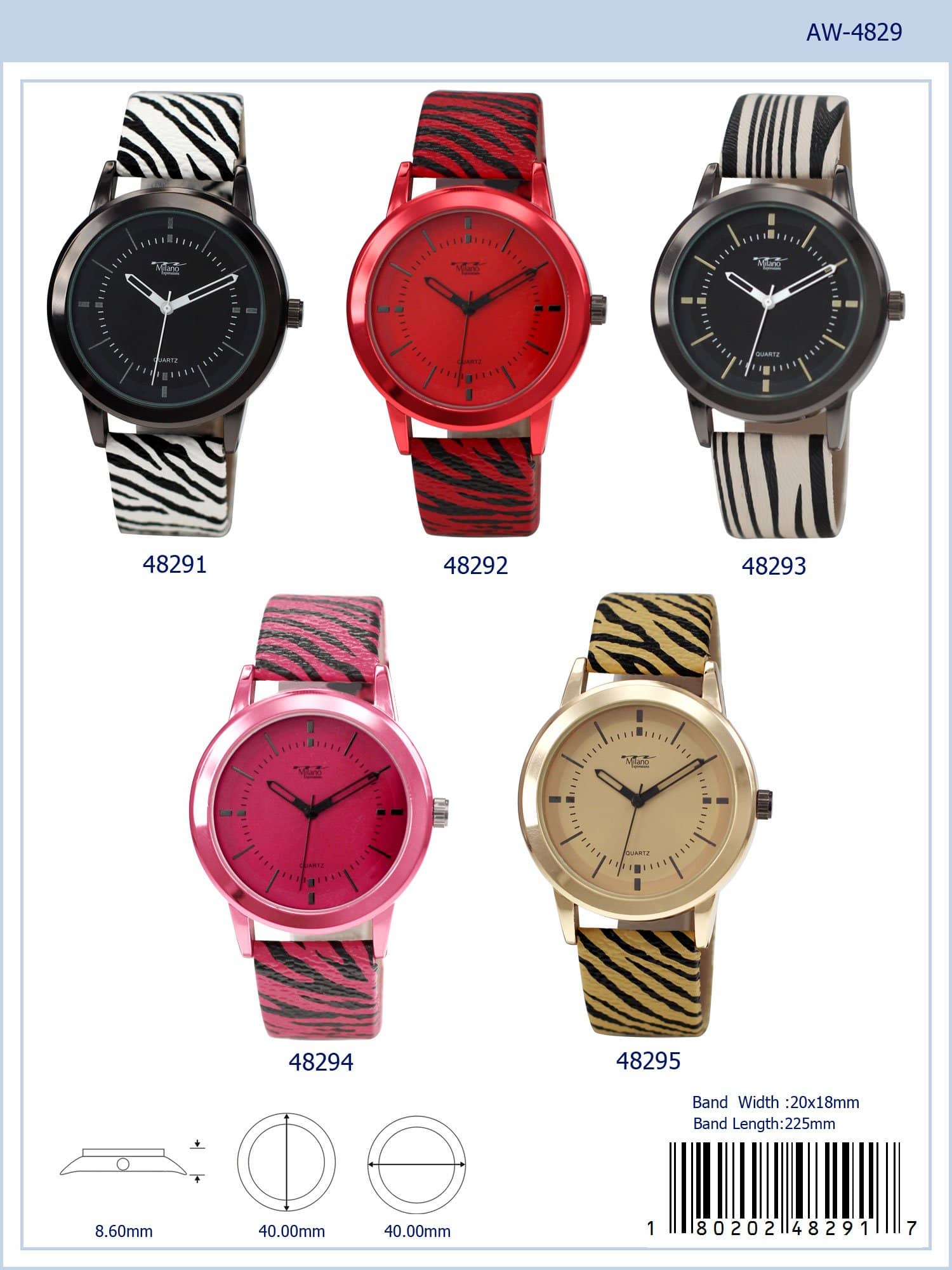 4829 - Faux Leather Band Watch