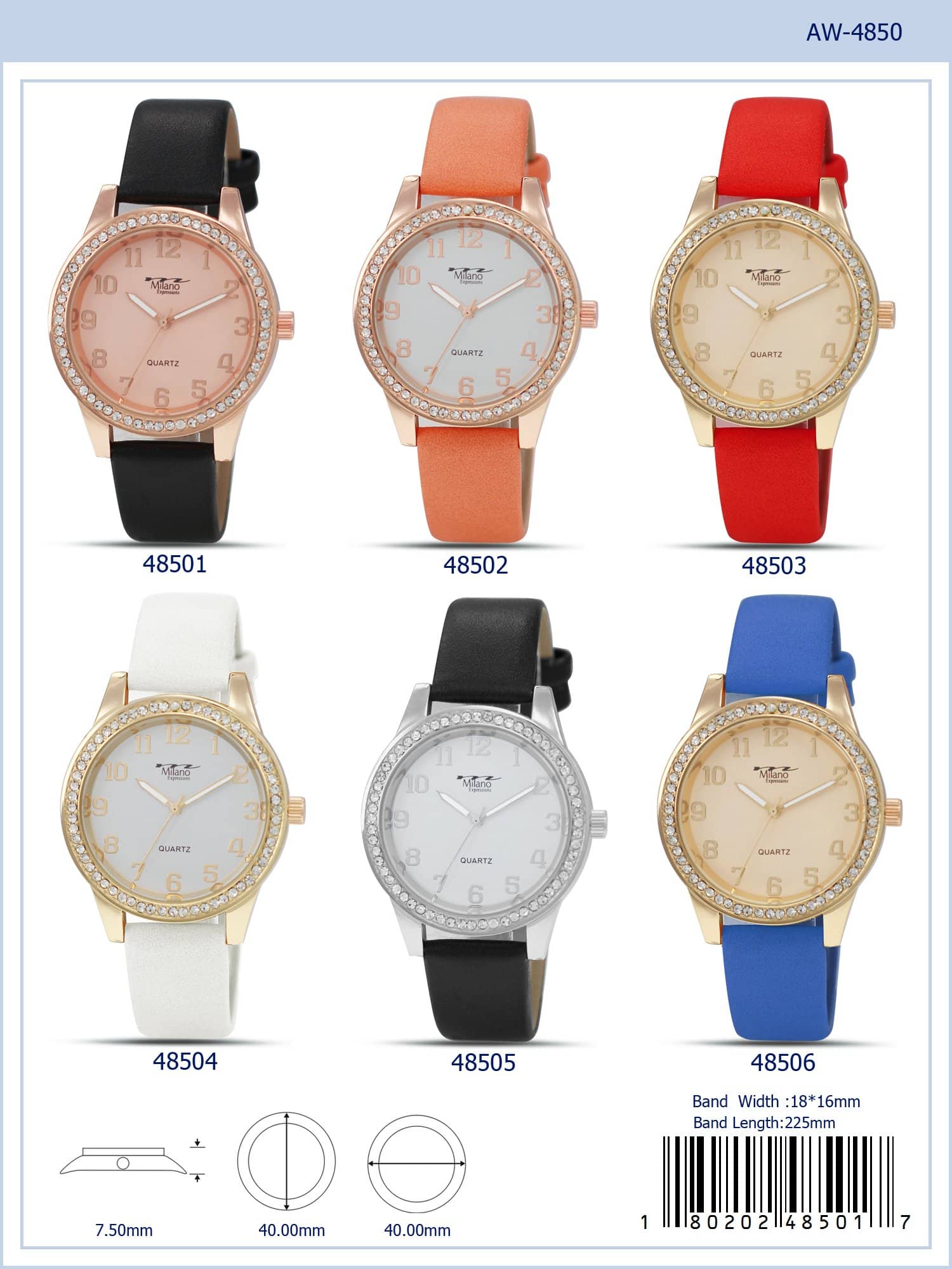 4850 -Faux Leather Band Watch