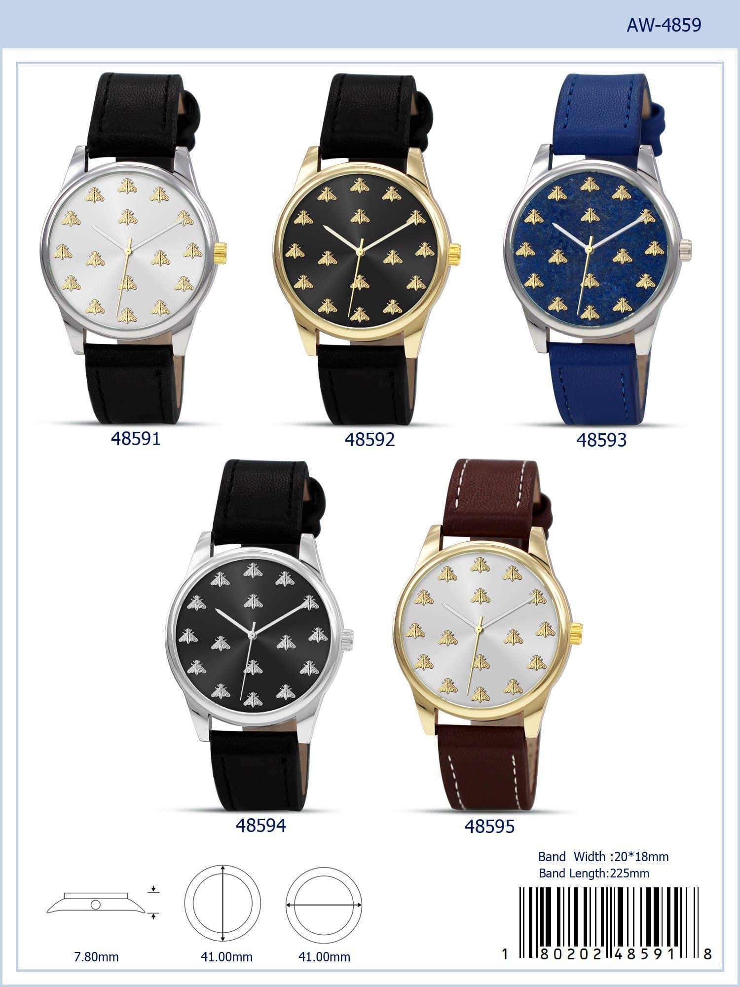 4859 - Faux Leather Band Watch