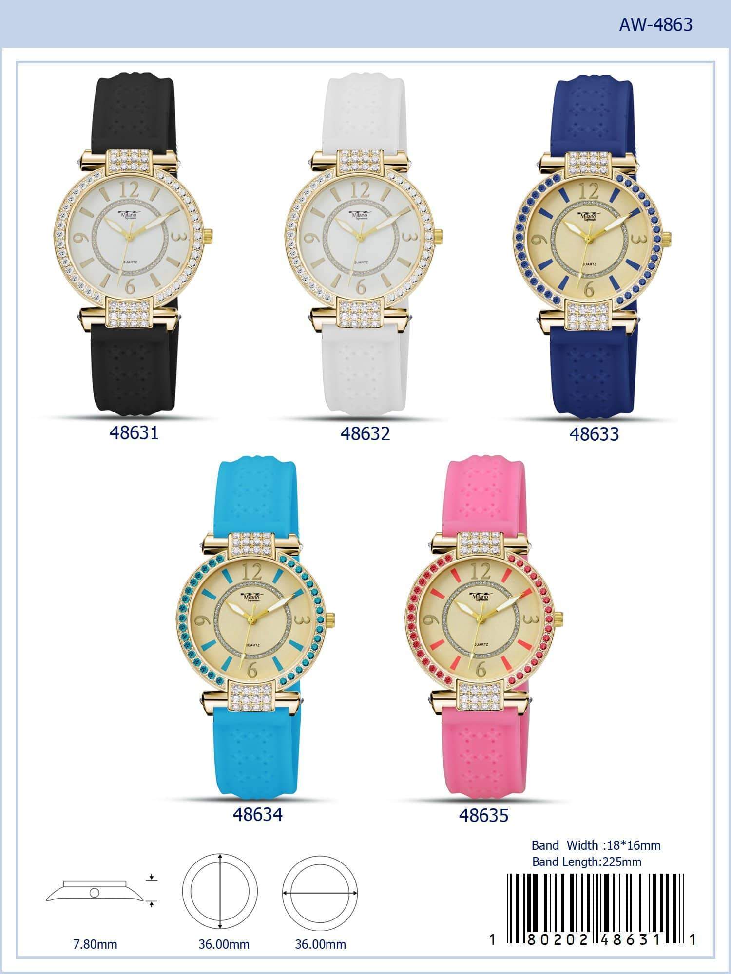 4863 - Reloj con correa de silicona