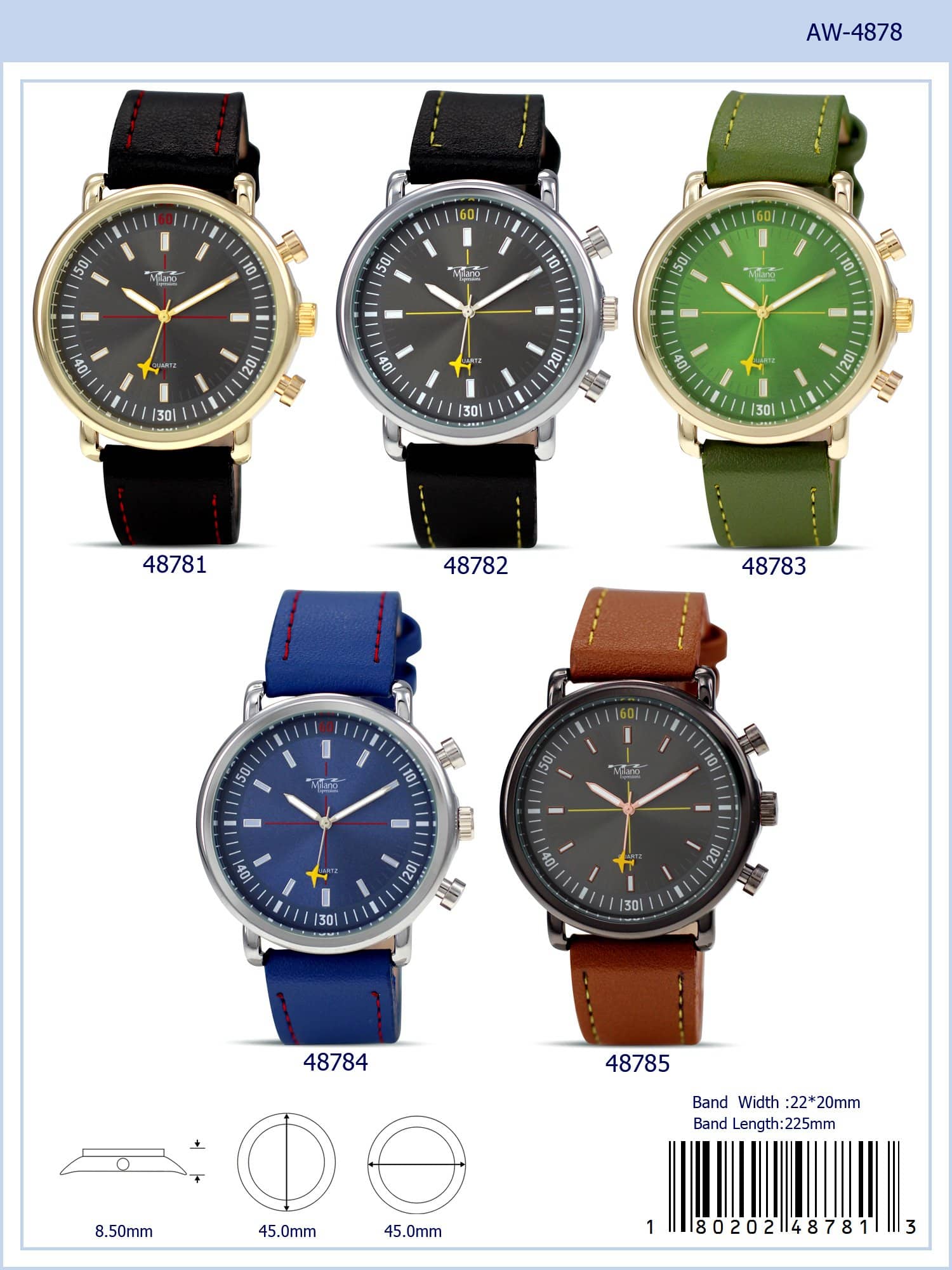 4878 -Faux Leather Band Watch