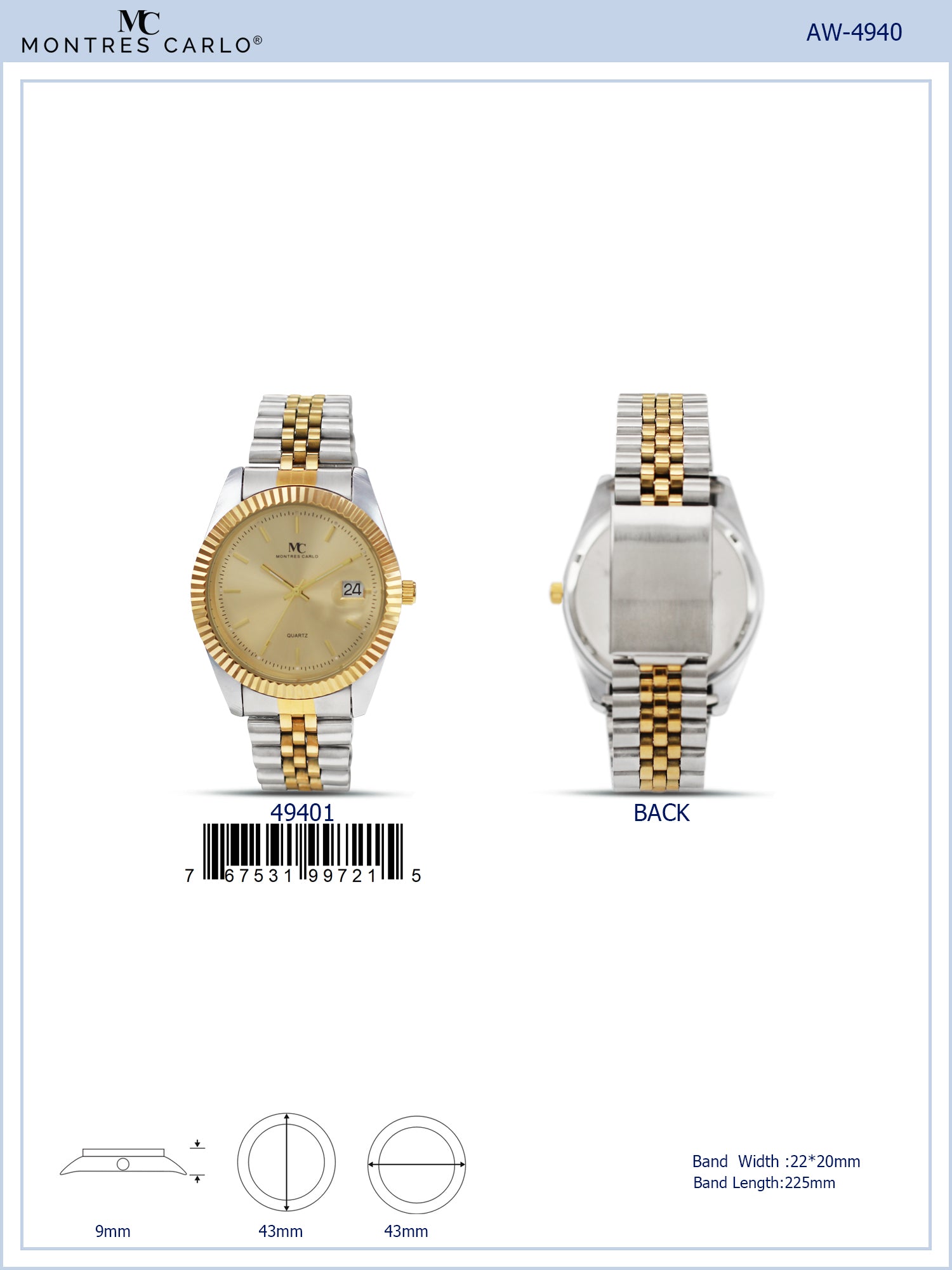 4940 - Metal Band Watch