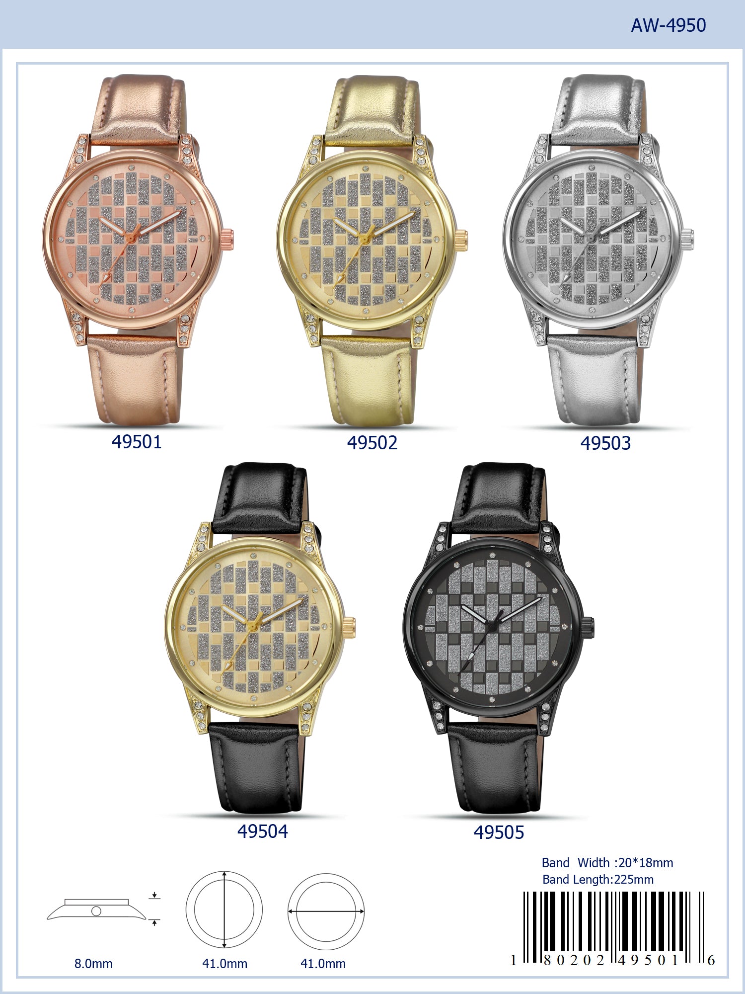 4950 - Faux Leather Band Watch