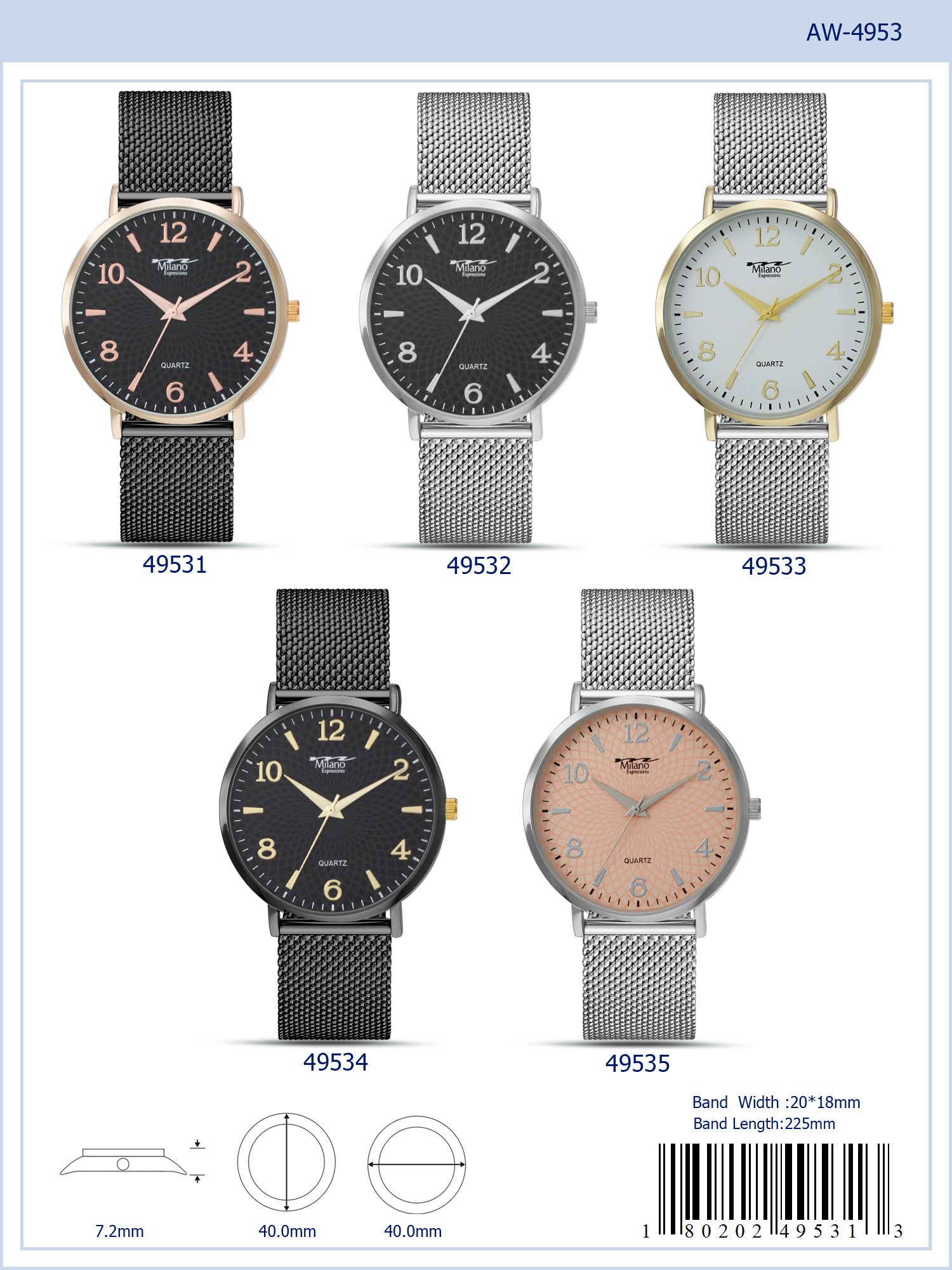 4953 - Mesh Band Watch