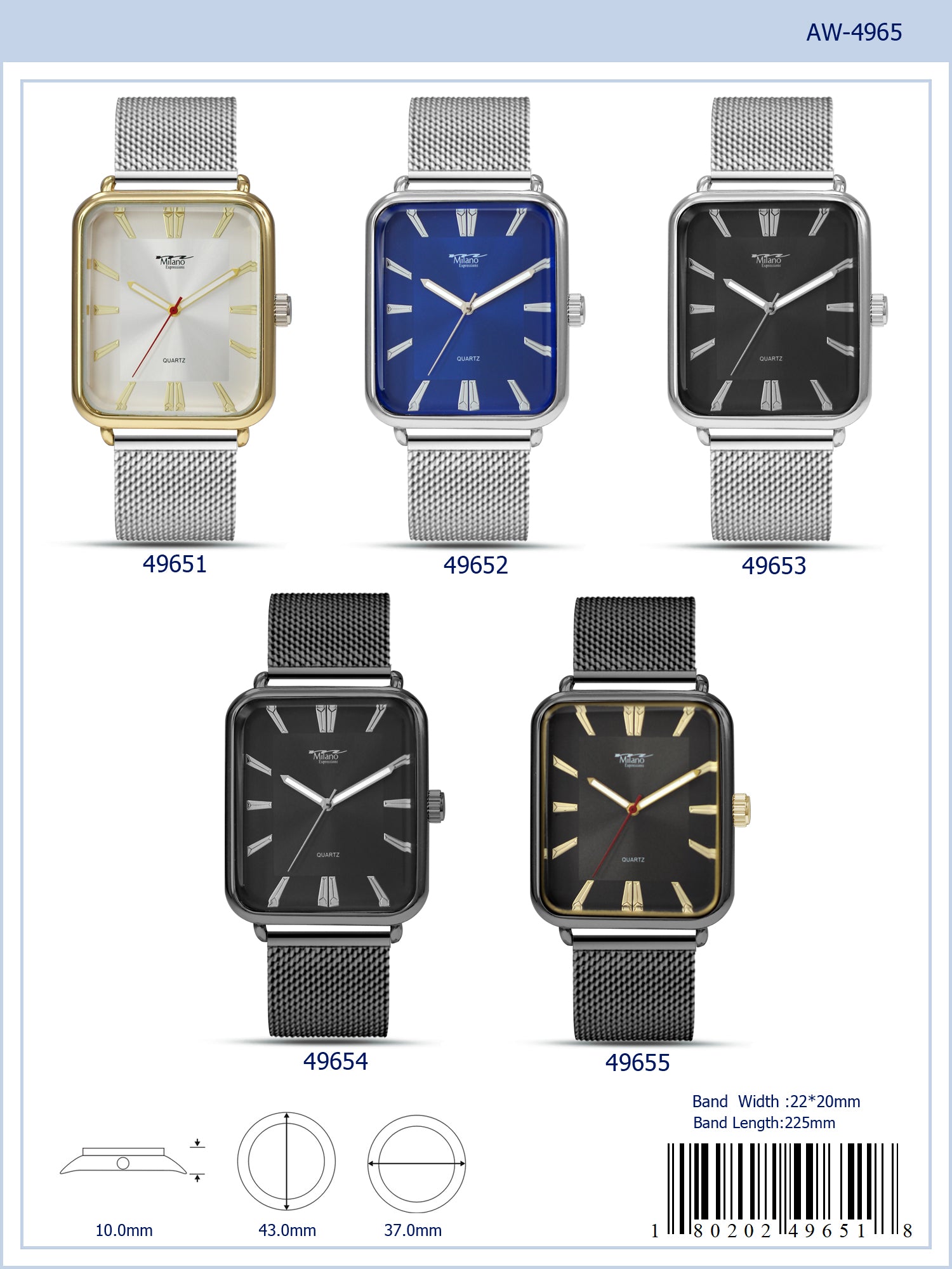 4965 - Mesh Band Watch