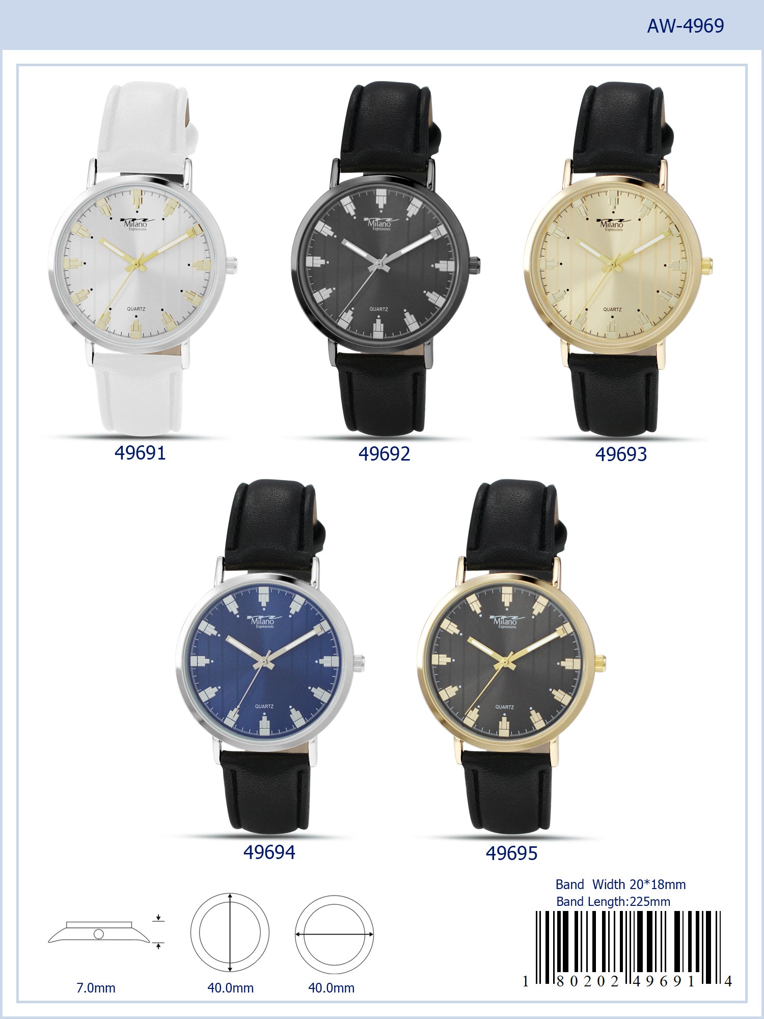 4969 - Faux Leather Band Watch