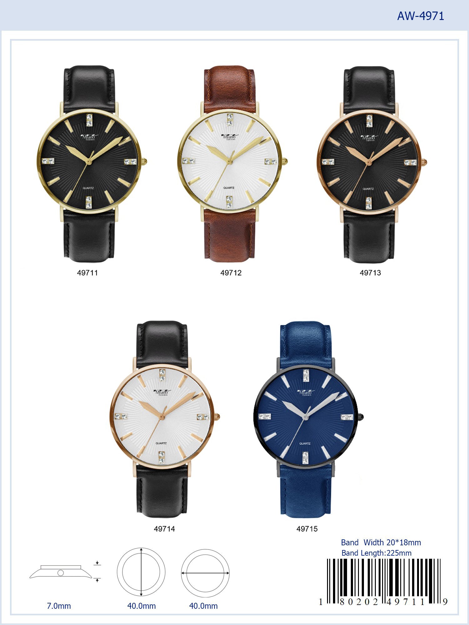 4971 -Faux Leather Band Watch