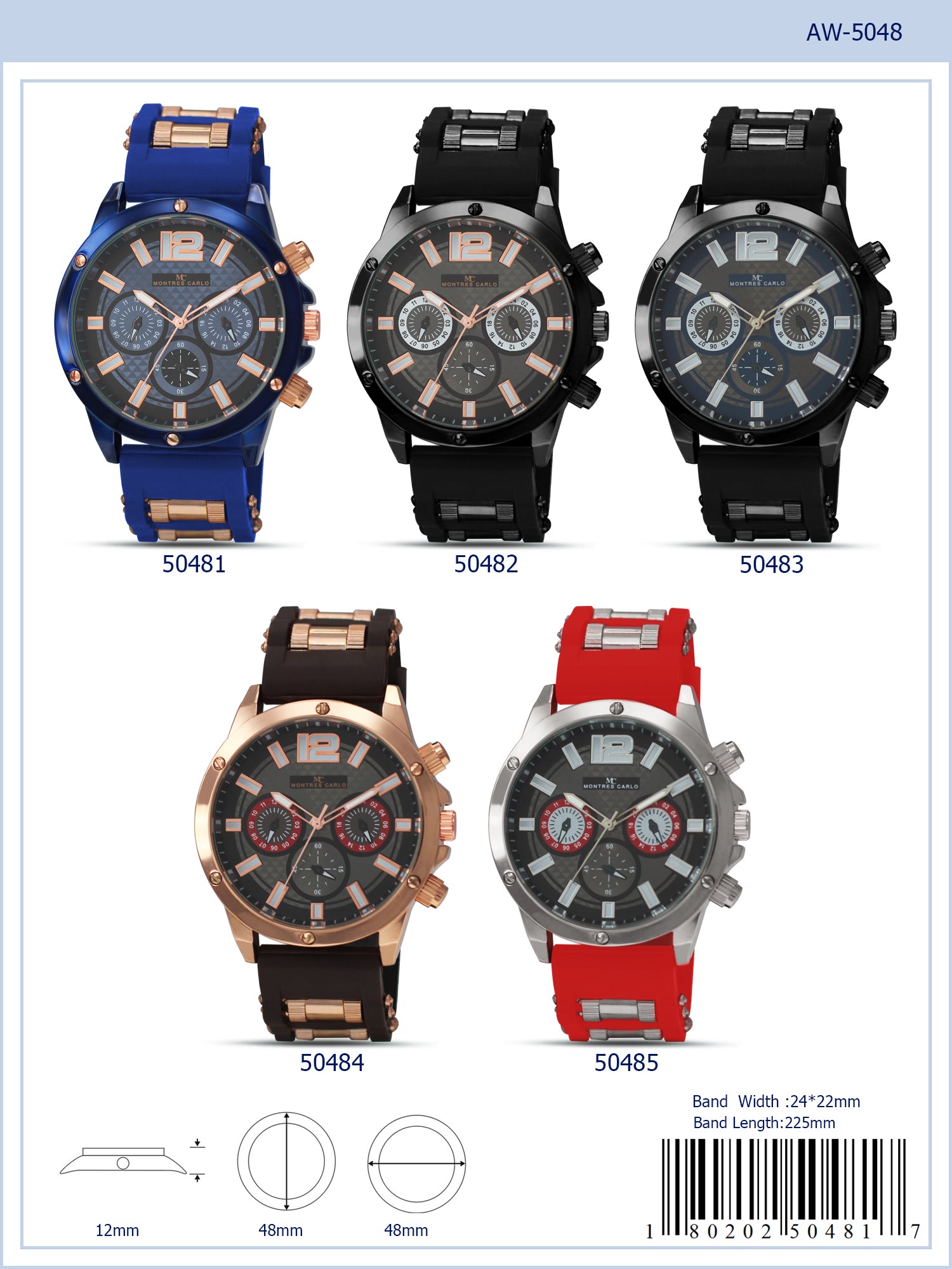 5048 - Reloj con correa de silicona