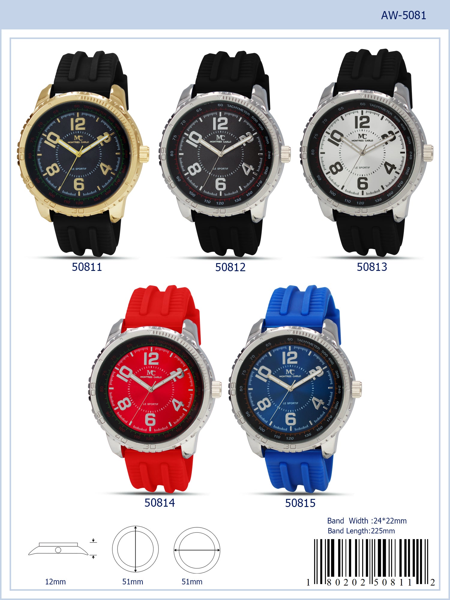 5081 - Reloj con correa de silicona
