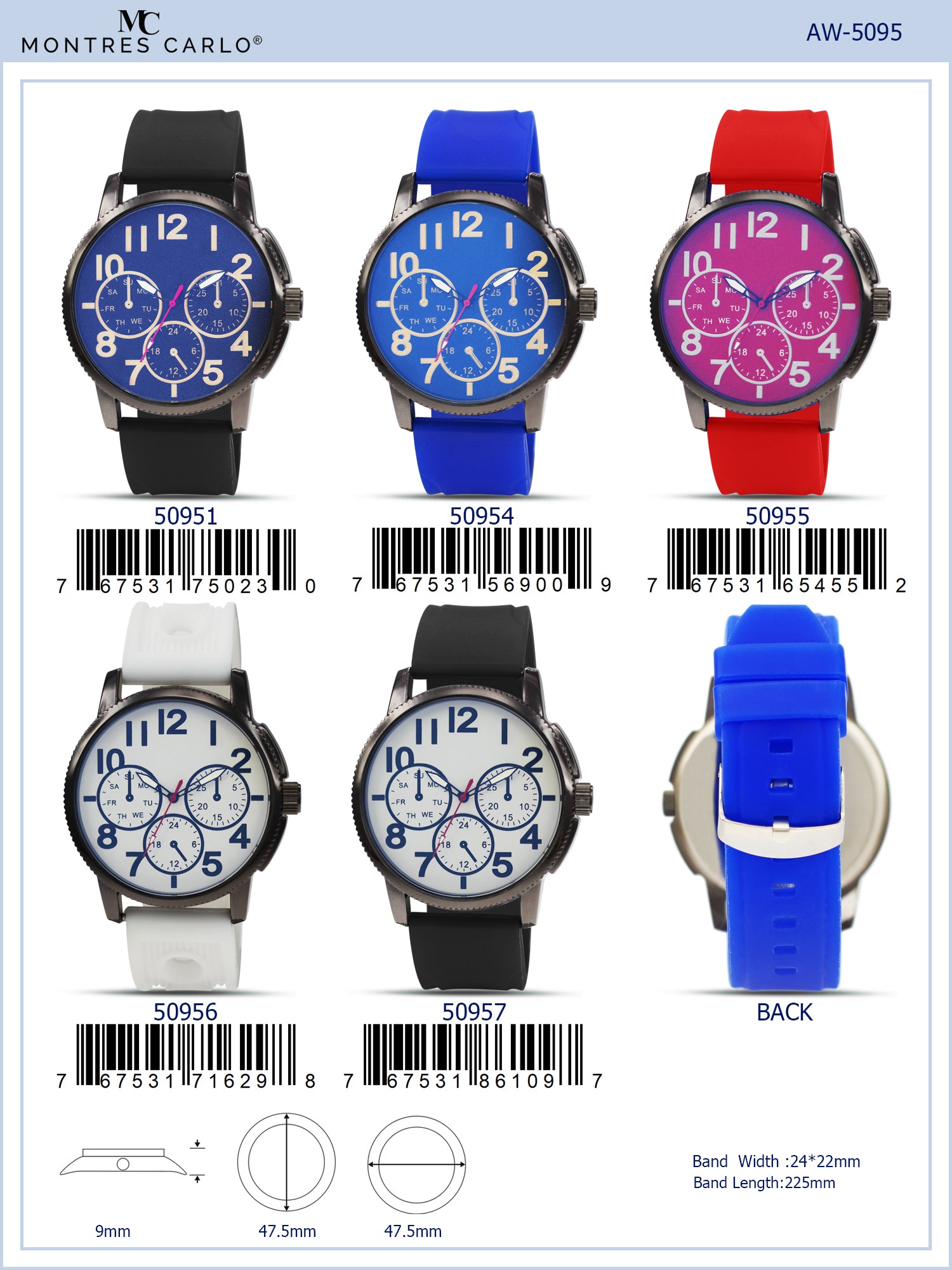 5095 - Reloj con correa de silicona preempaquetado