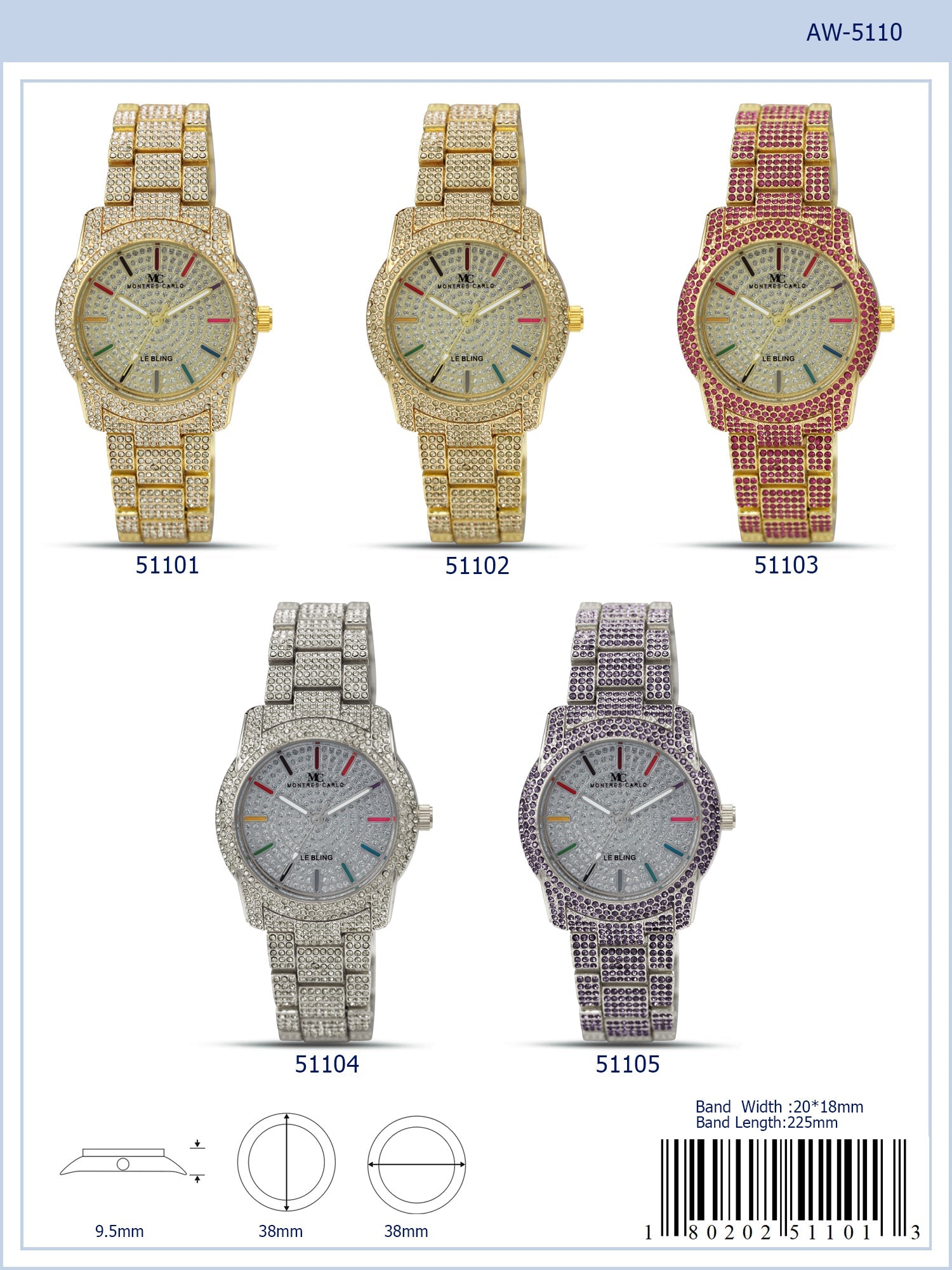 5110 - Reloj con correa de metal - Especial