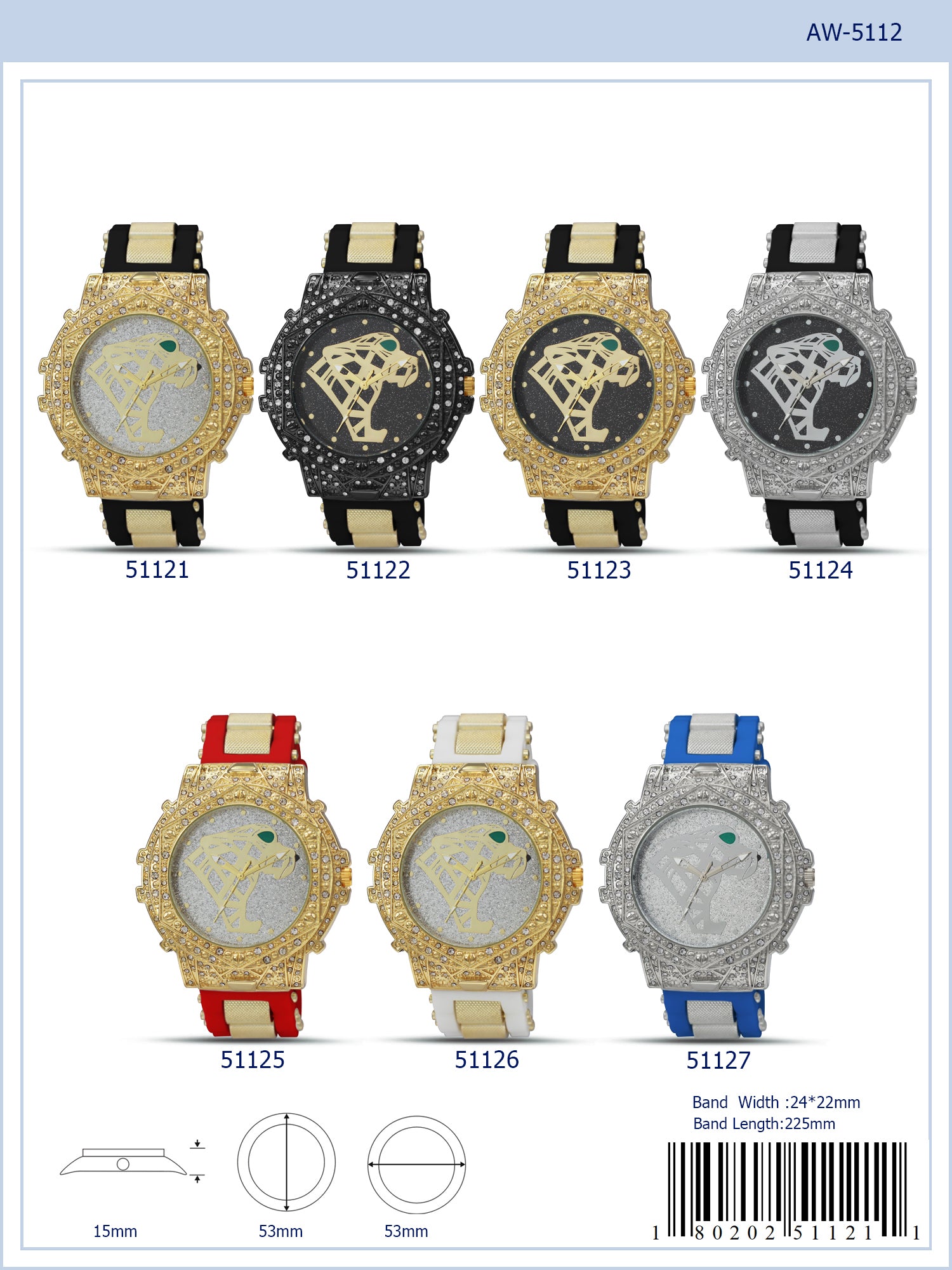 5112 - Reloj con correa tipo bala