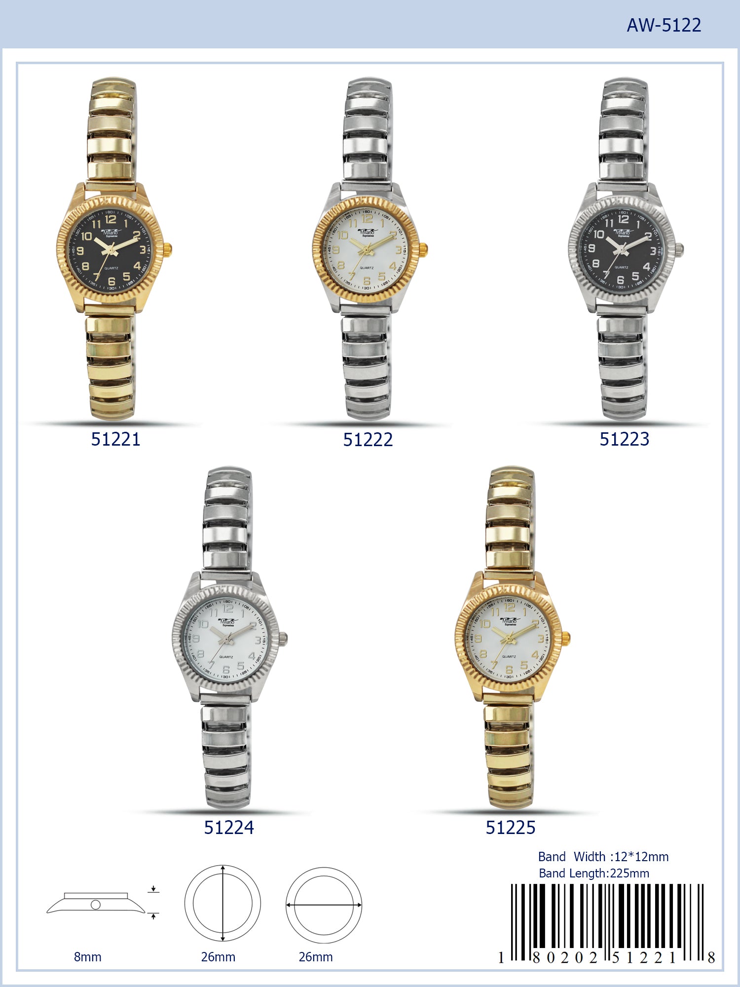 5122 - Reloj de pulsera flexible