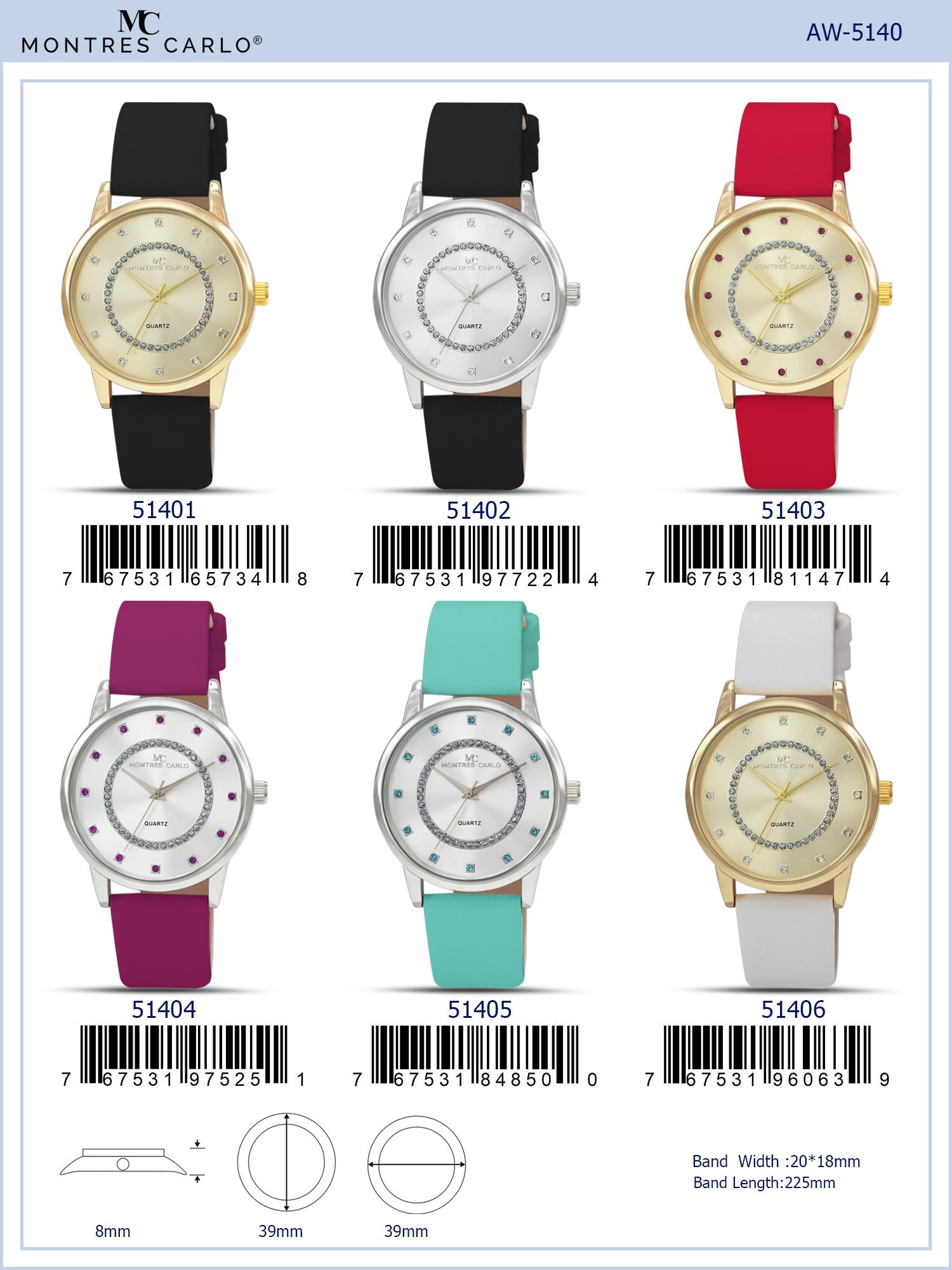 5140 - Reloj con correa de cuero vegano