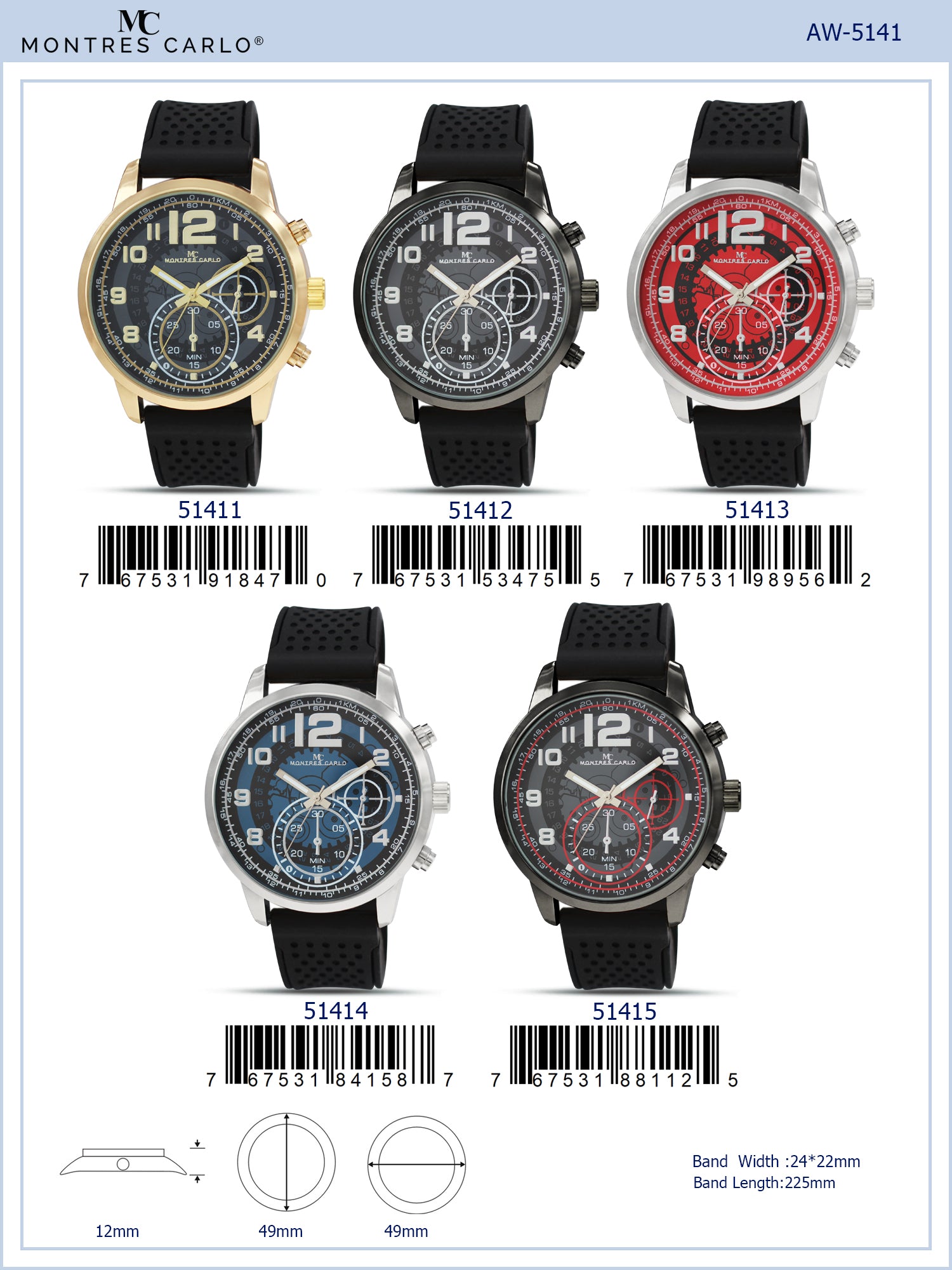 5141 - Reloj con correa de silicona