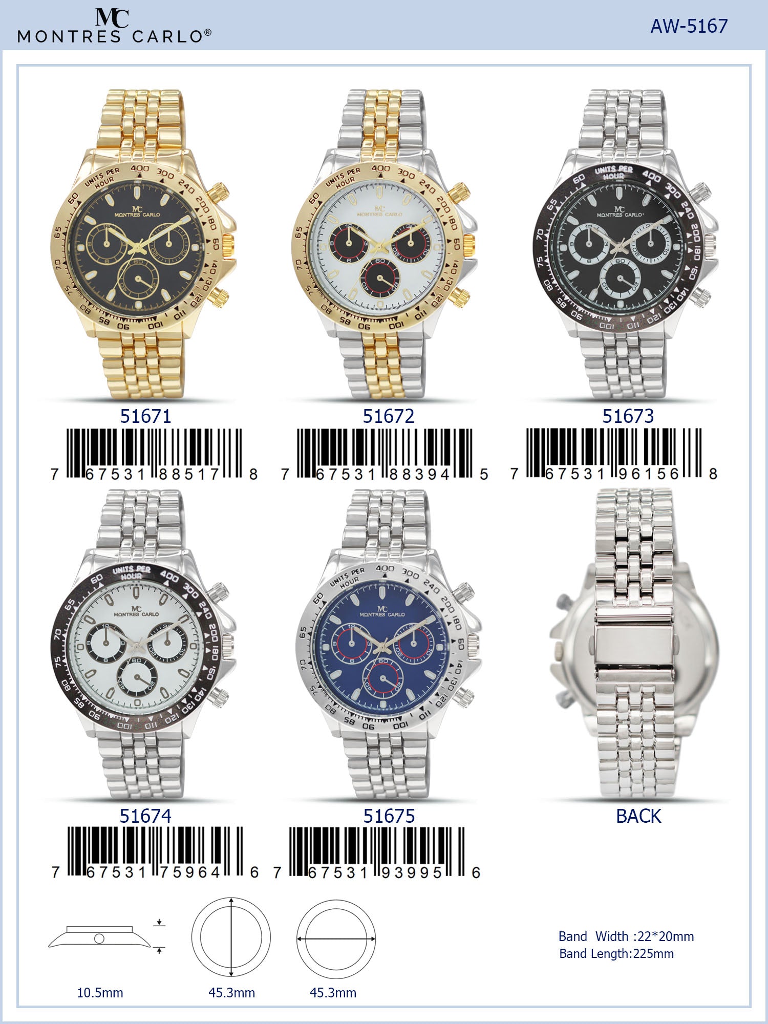 5167 - Reloj con correa de metal