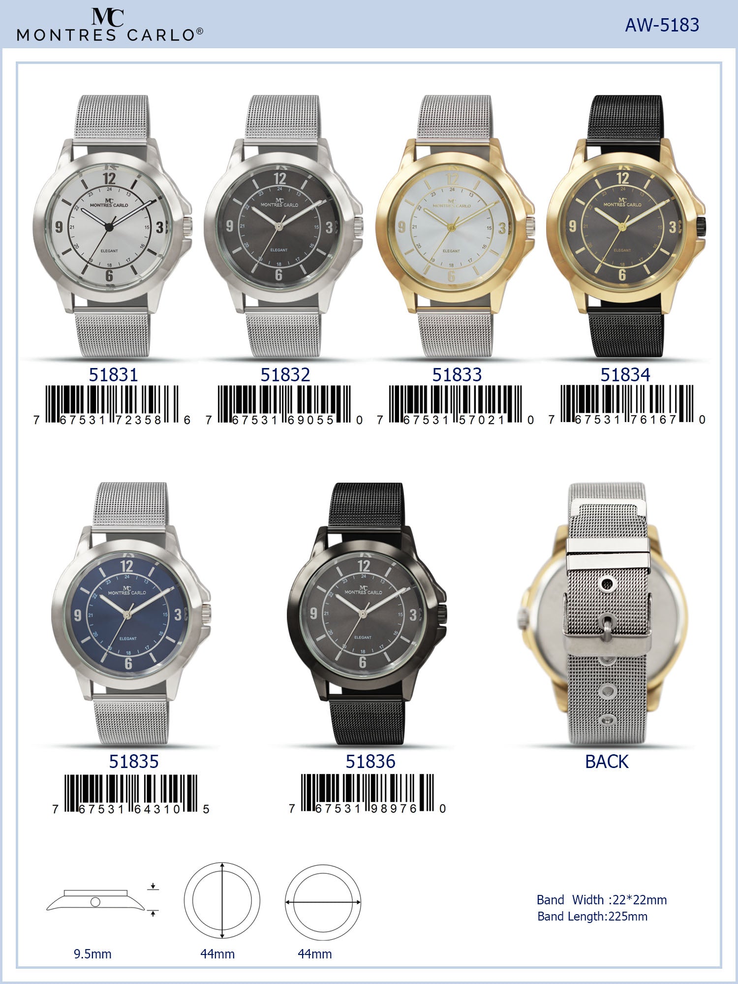 5183 - Reloj con correa de malla
