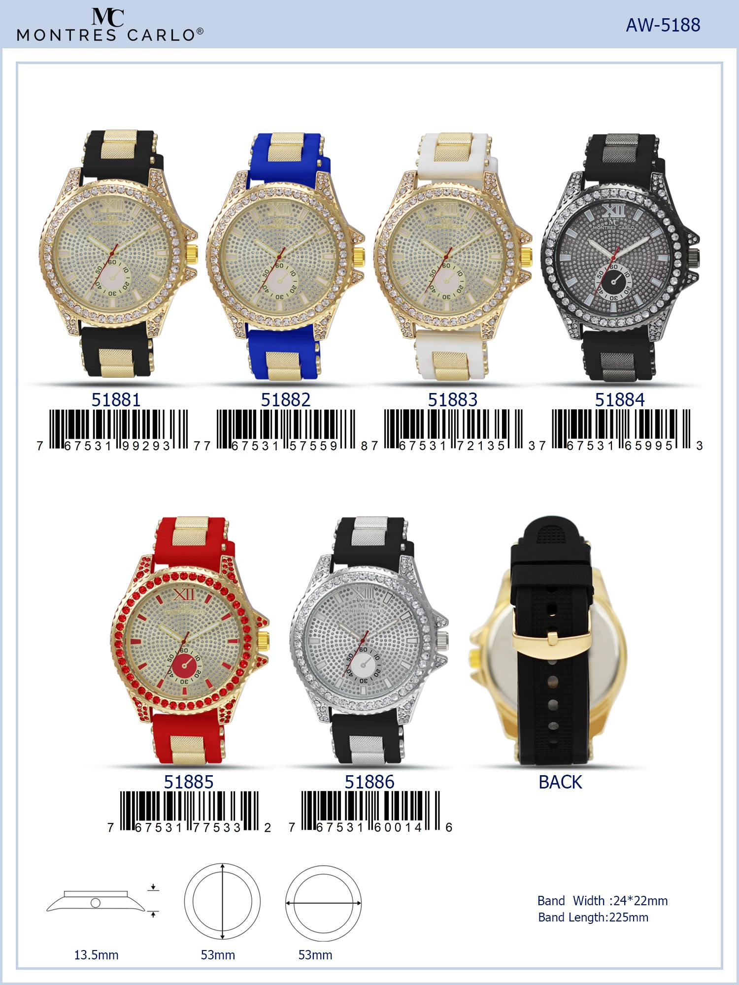 5188 - Reloj con banda bala