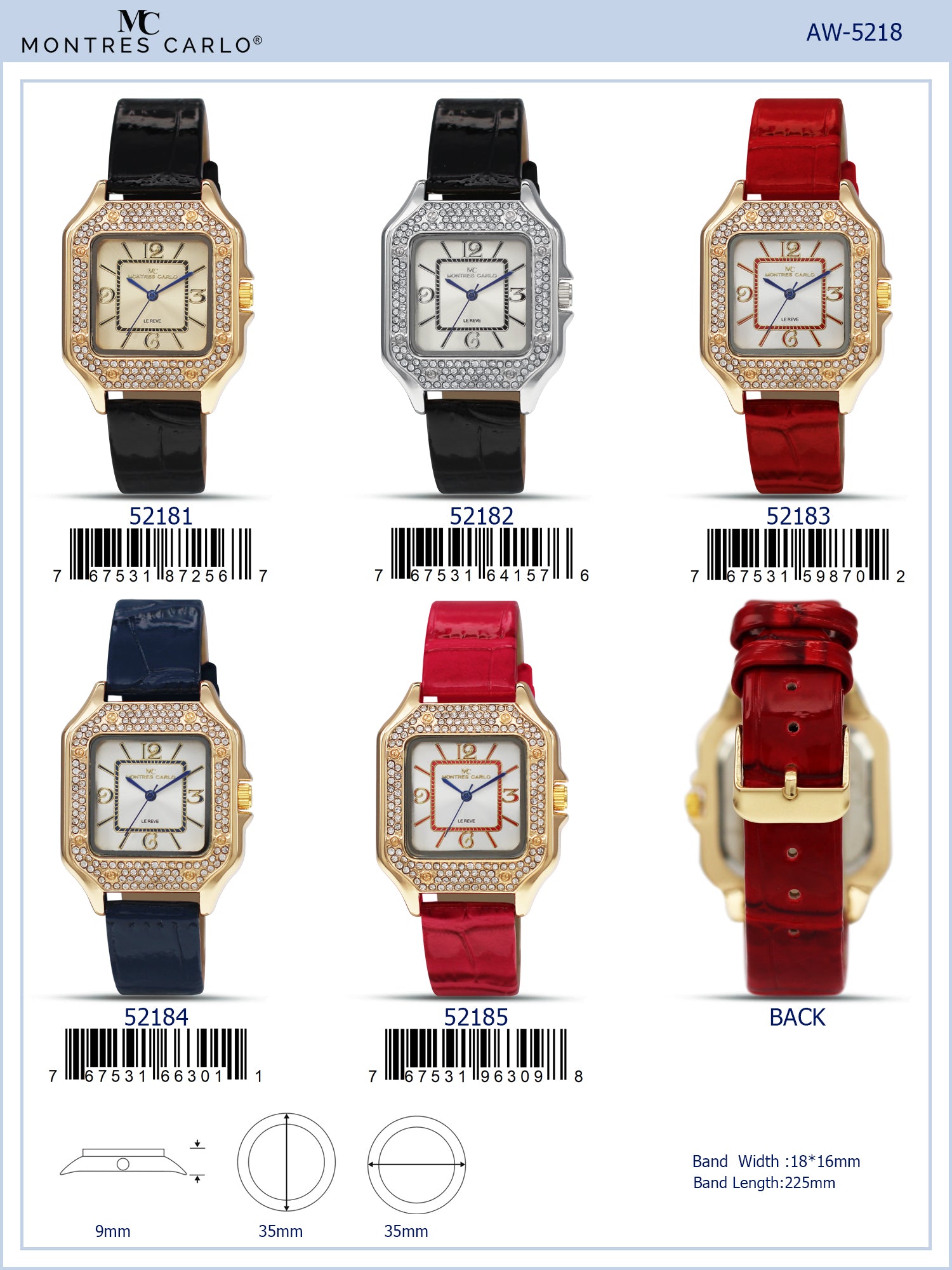 5218 - Faux Leather Band Watch