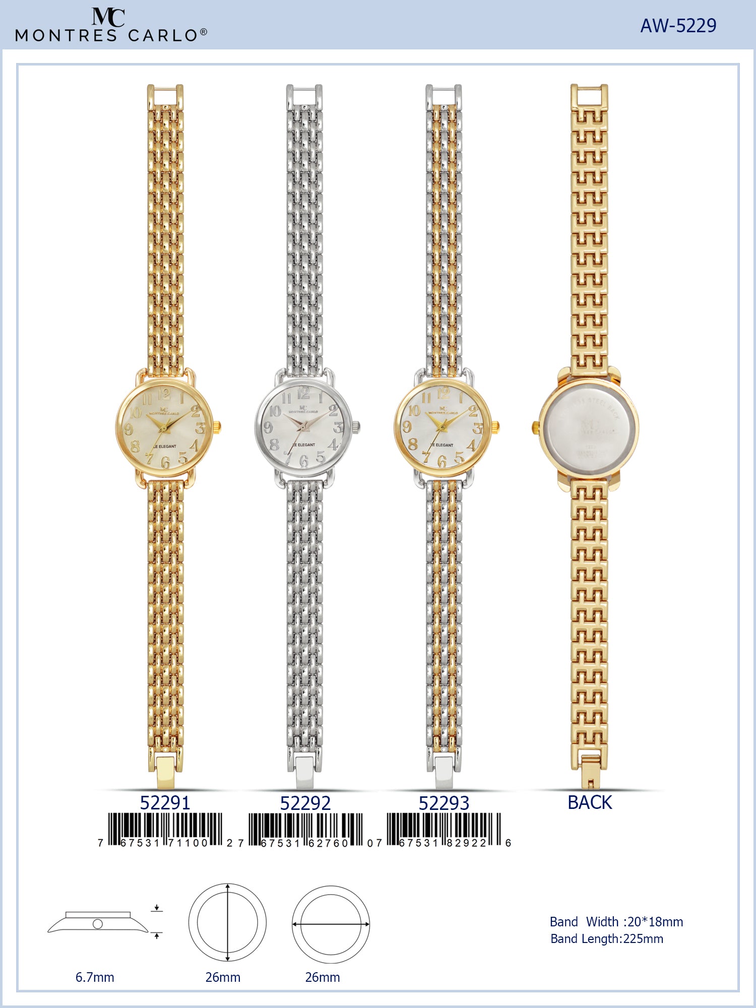 5229 - Bracelet Watch