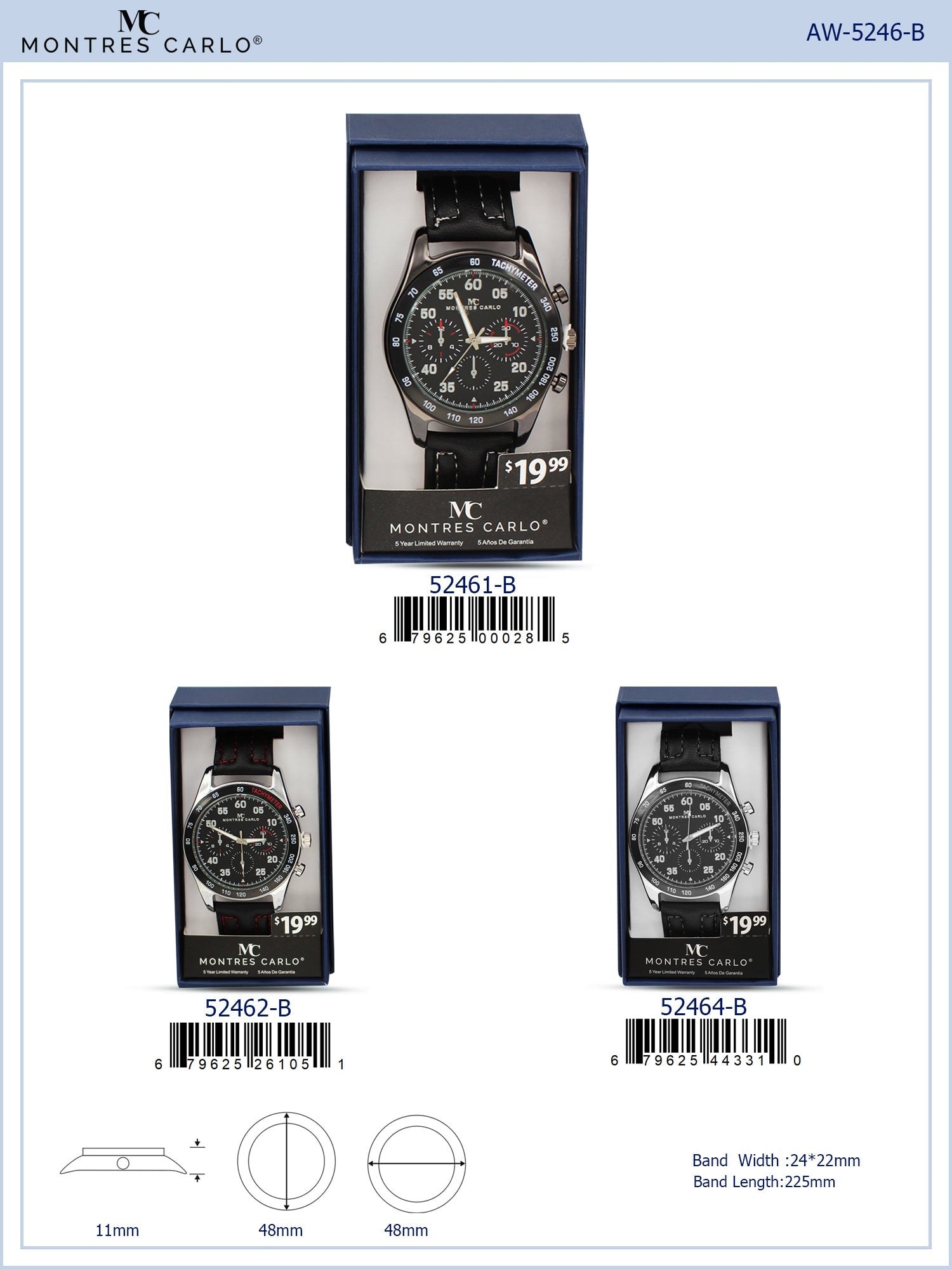 5246-B Faux Leather band watch Gift Box Edition