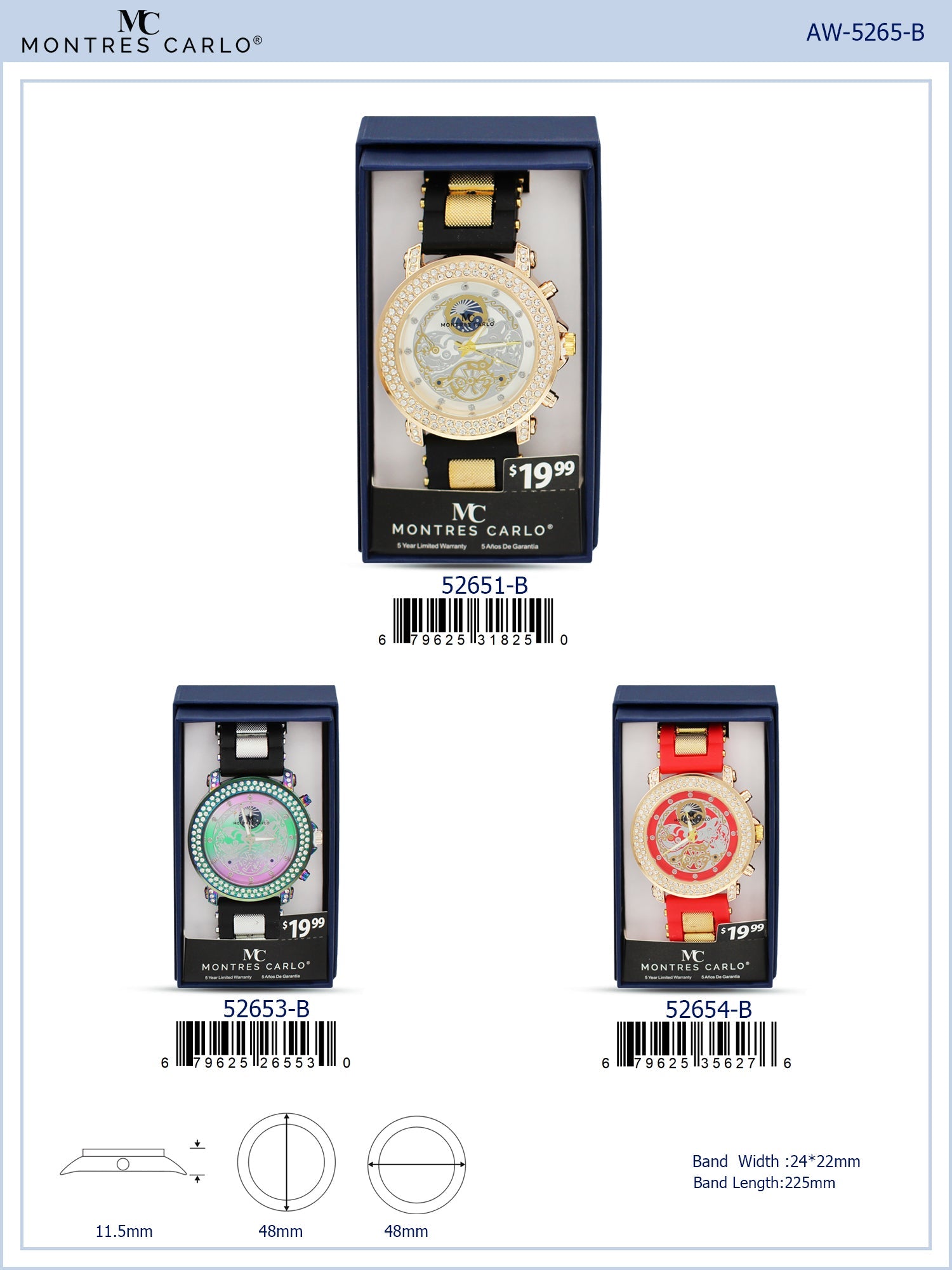 5265-B Silicone Sports Watch Gift Box Edition