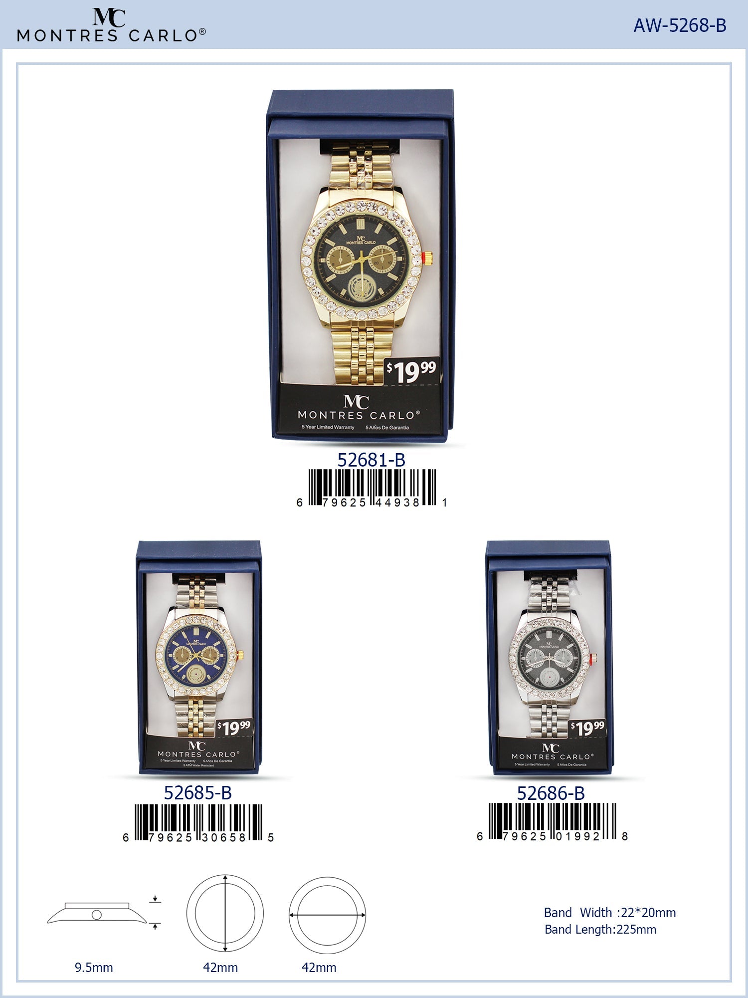 5268-B Metal Band Watch Gift Box Edition