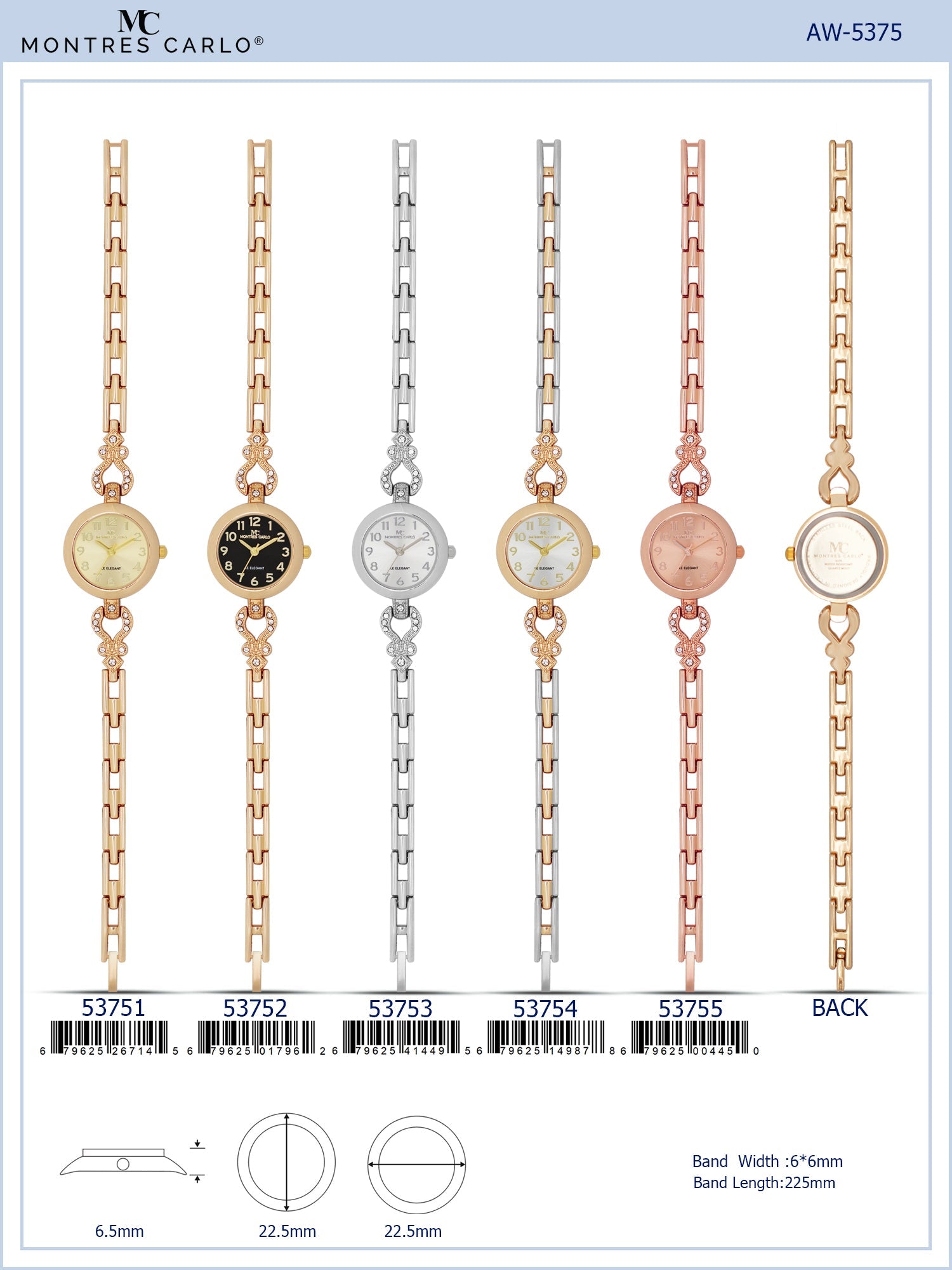5375-Montres Carlo Bracelet Watch