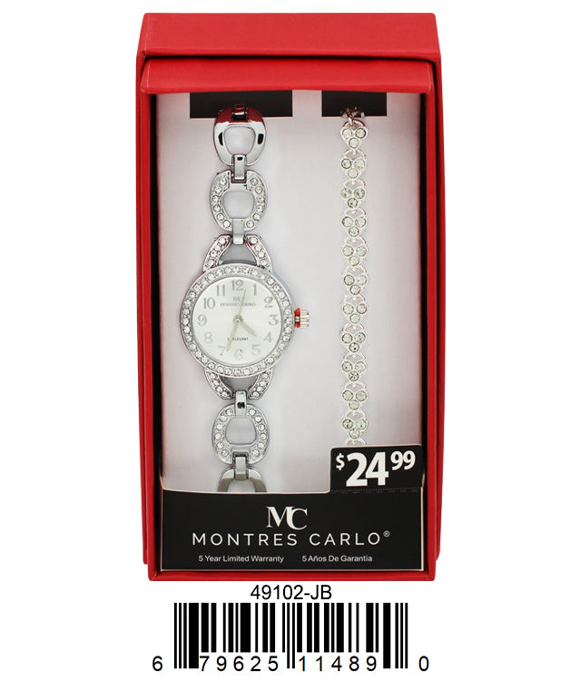 4910 -JB - Montres Carlo Jewlery Gift Box with Metal Watch
