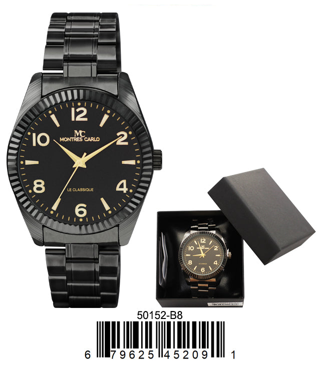 5015 - Reloj con banda de metal en caja