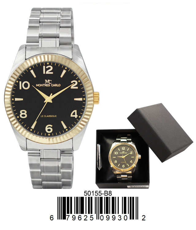 5015 - Reloj con banda de metal en caja